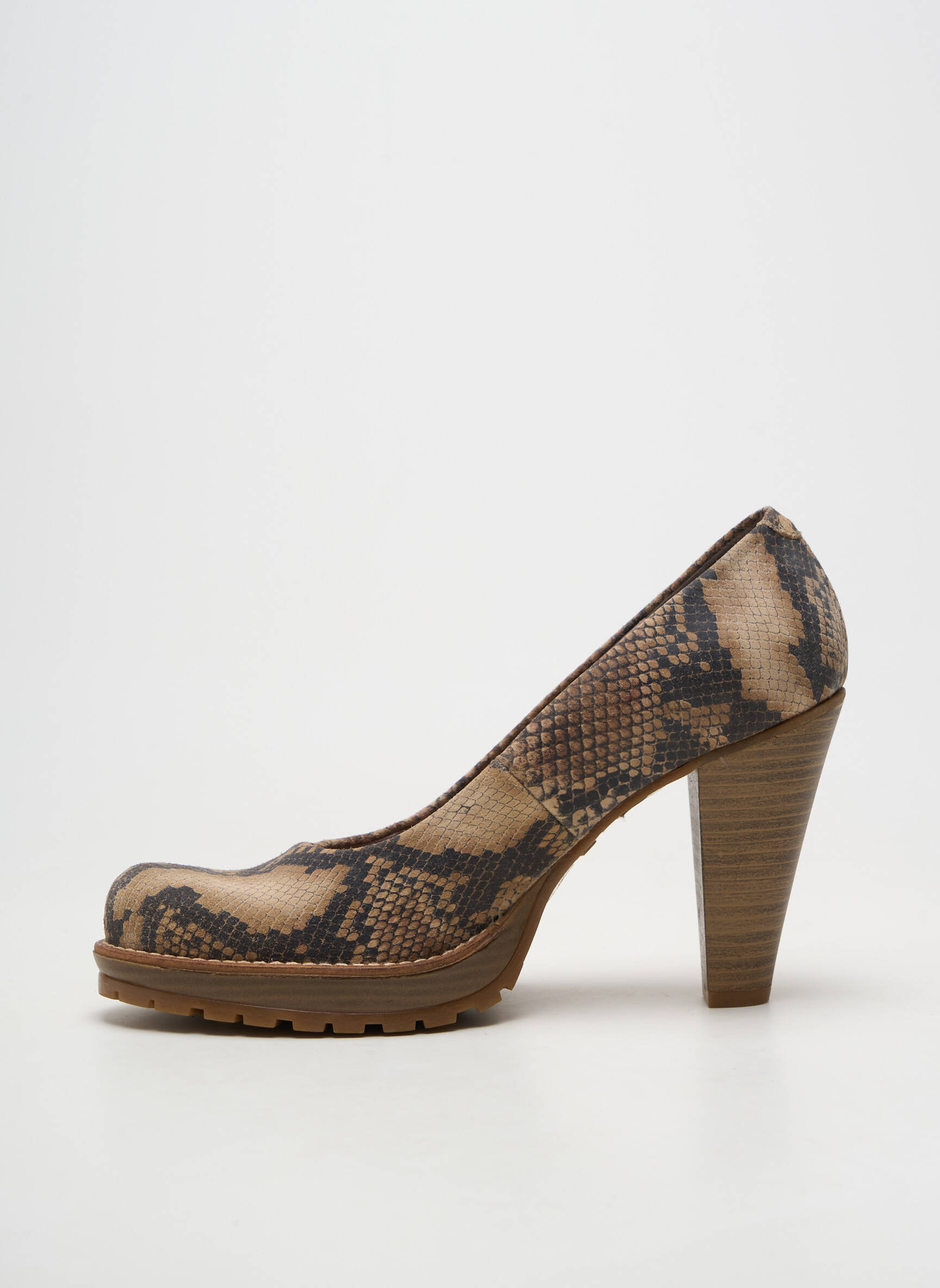 Pantofi cu toc cubanez toc de 7 la 9 cm maro MTNG femeie