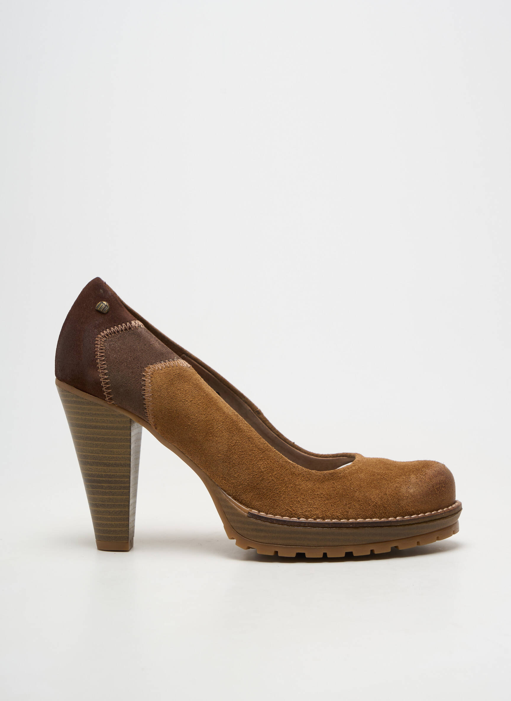 Pantofi cu toc cubanez toc de 7 la 9 cm maro MTNG femeie
