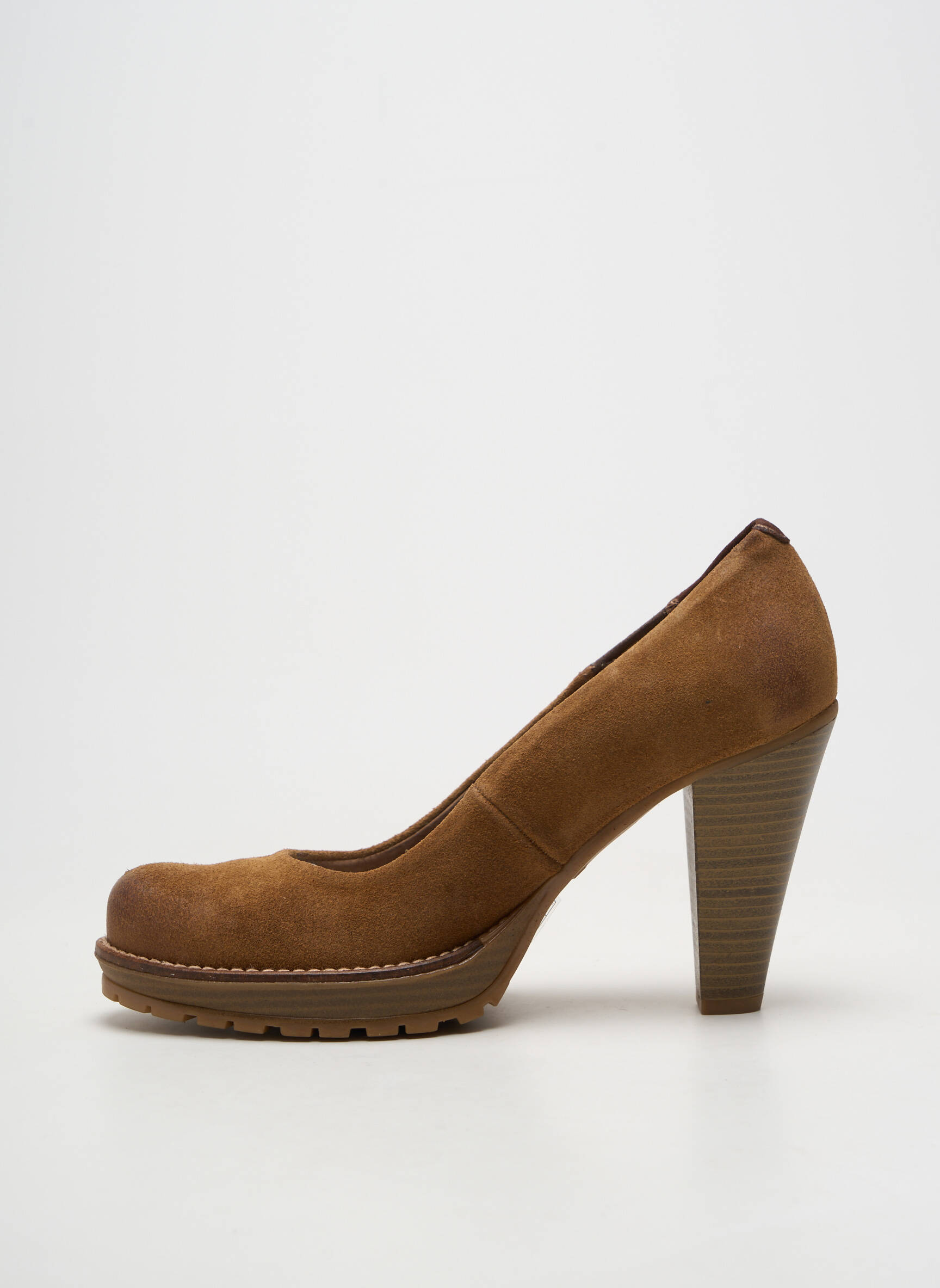 Pantofi cu toc cubanez toc de 7 la 9 cm maro MTNG femeie
