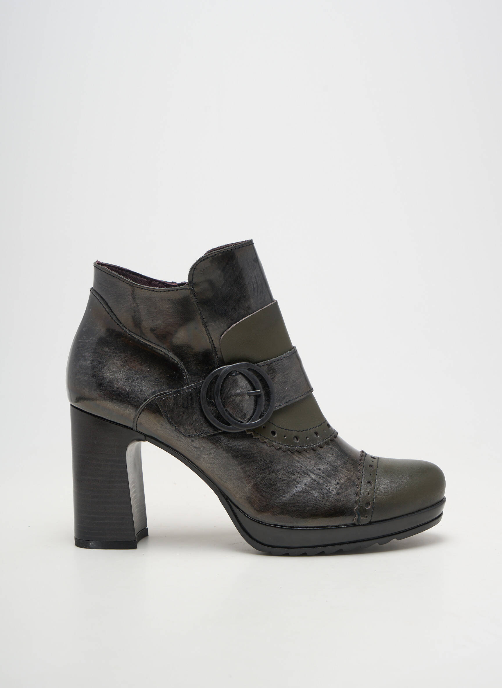 Botine/ghete material neted toc de 7 la 9 cm verde JOSE SAENZ femeie