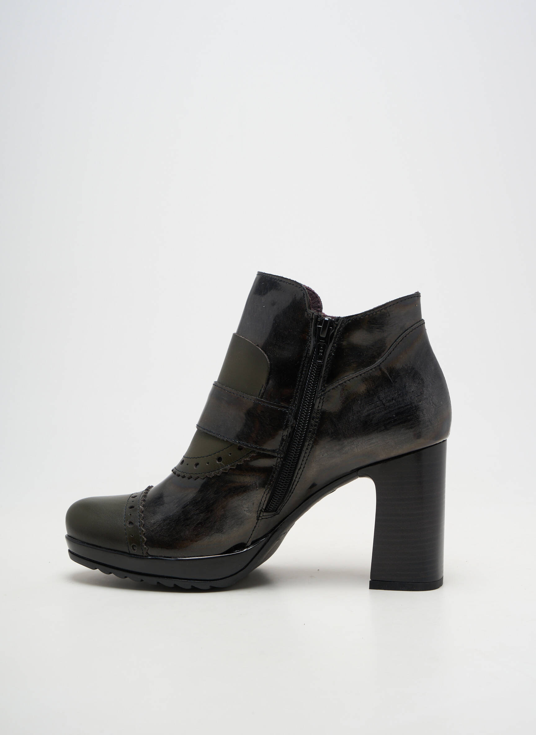 Botine/ghete material neted toc de 7 la 9 cm verde JOSE SAENZ femeie