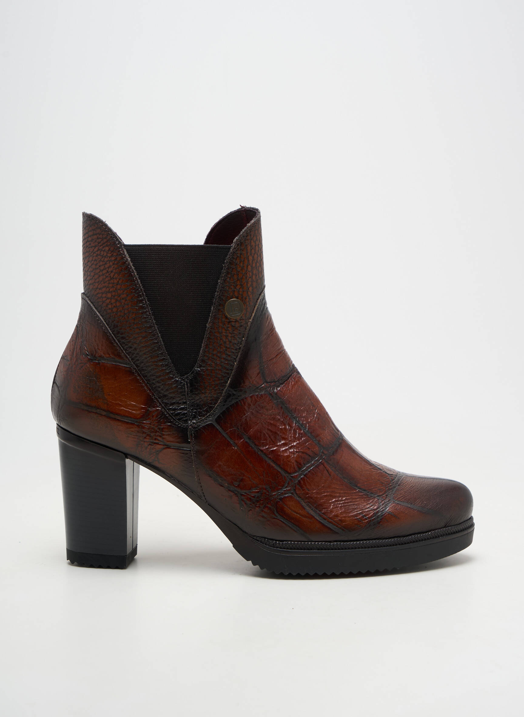 Botine/ghete vârf ascuțit toc de 7 la 9 cm maro JOSE SAENZ femeie