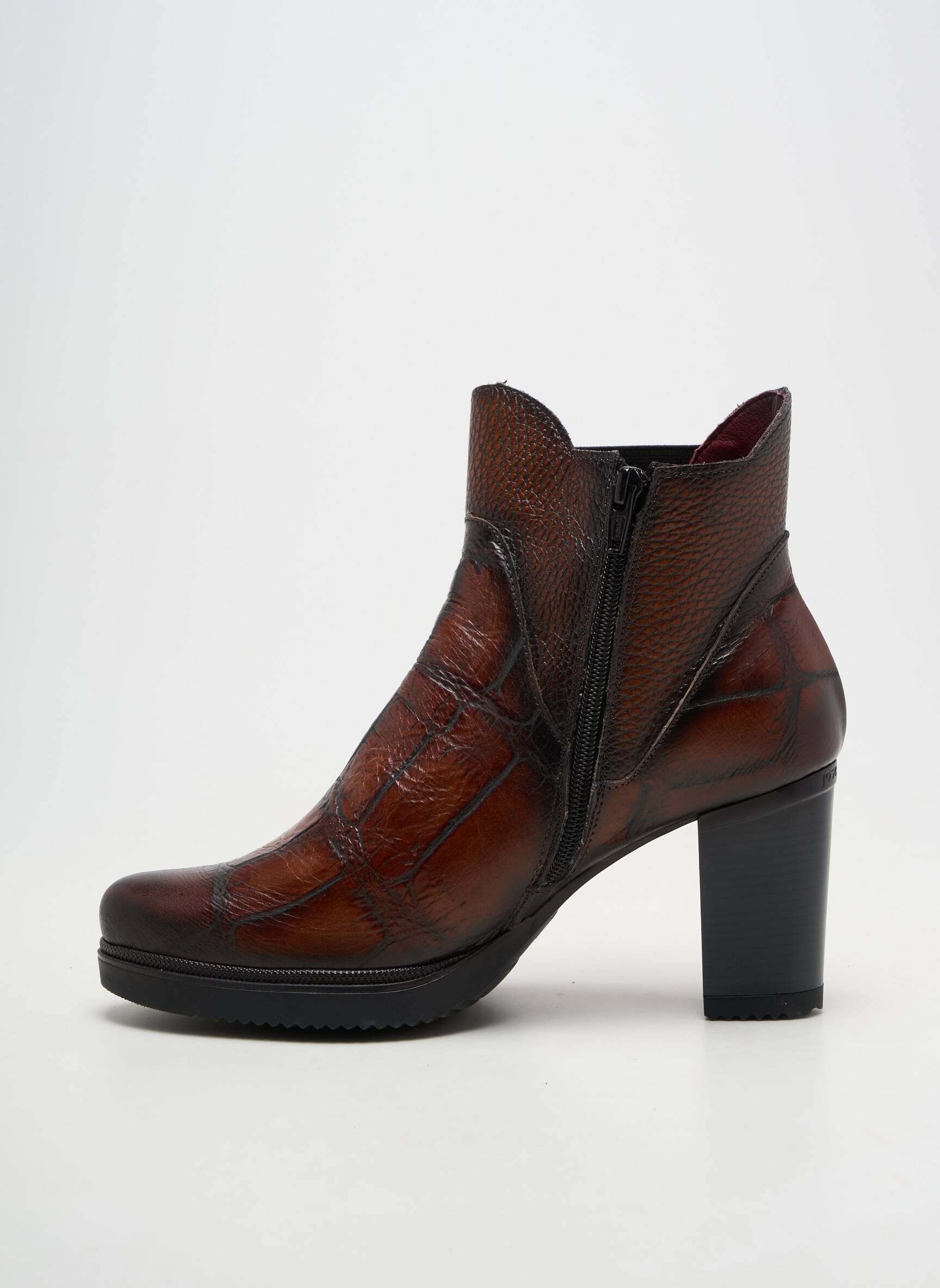 Botine/ghete vârf ascuțit toc de 7 la 9 cm maro JOSE SAENZ femeie