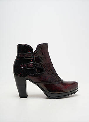 Botine/ghete material neted toc de 7 la 9 cm roșu JOSE SAENZ femeie