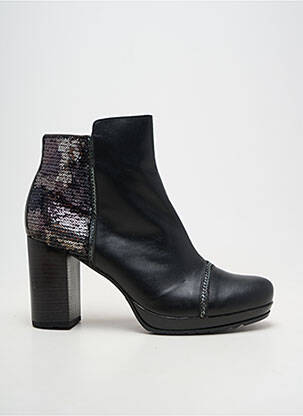 Botine/ghete material neted toc de 7 la 9 cm negru JOSE SAENZ femeie