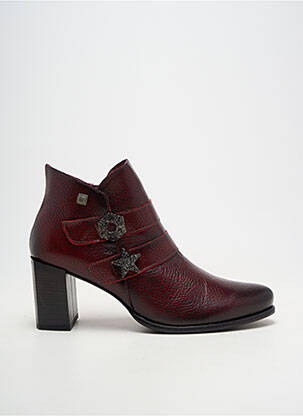Botine/ghete material neted toc de 7 la 9 cm roșu JOSE SAENZ femeie