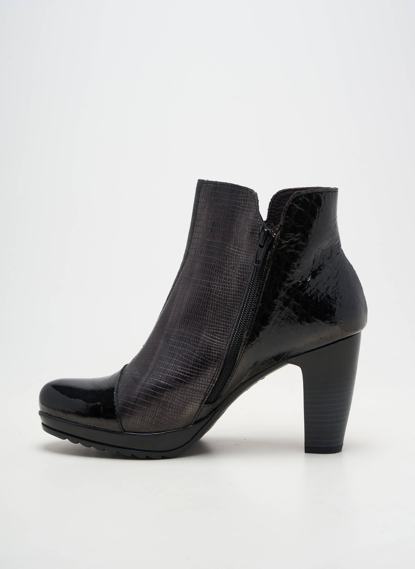 Botine/ghete material neted toc de 7 la 9 cm negru JOSE SAENZ femeie