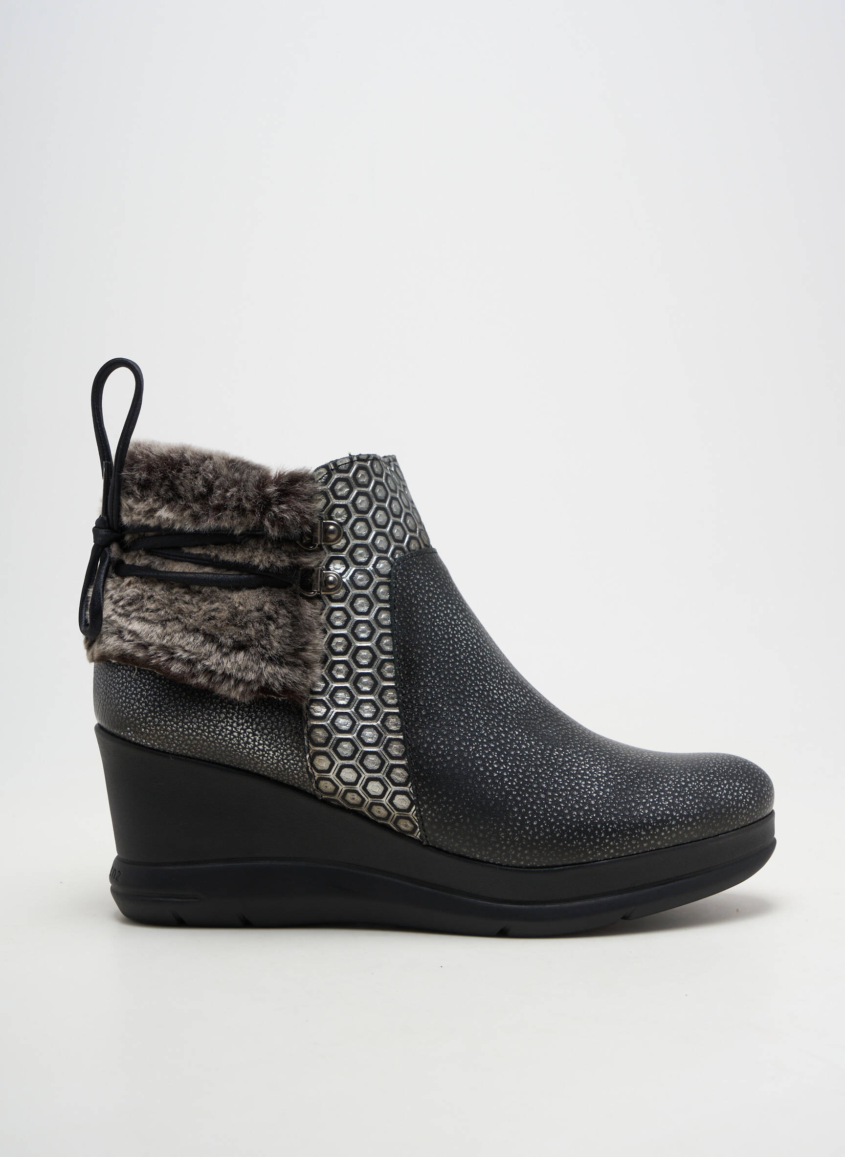 Botine/ghete material neted toc de 7 la 9 cm negru JOSE SAENZ femeie