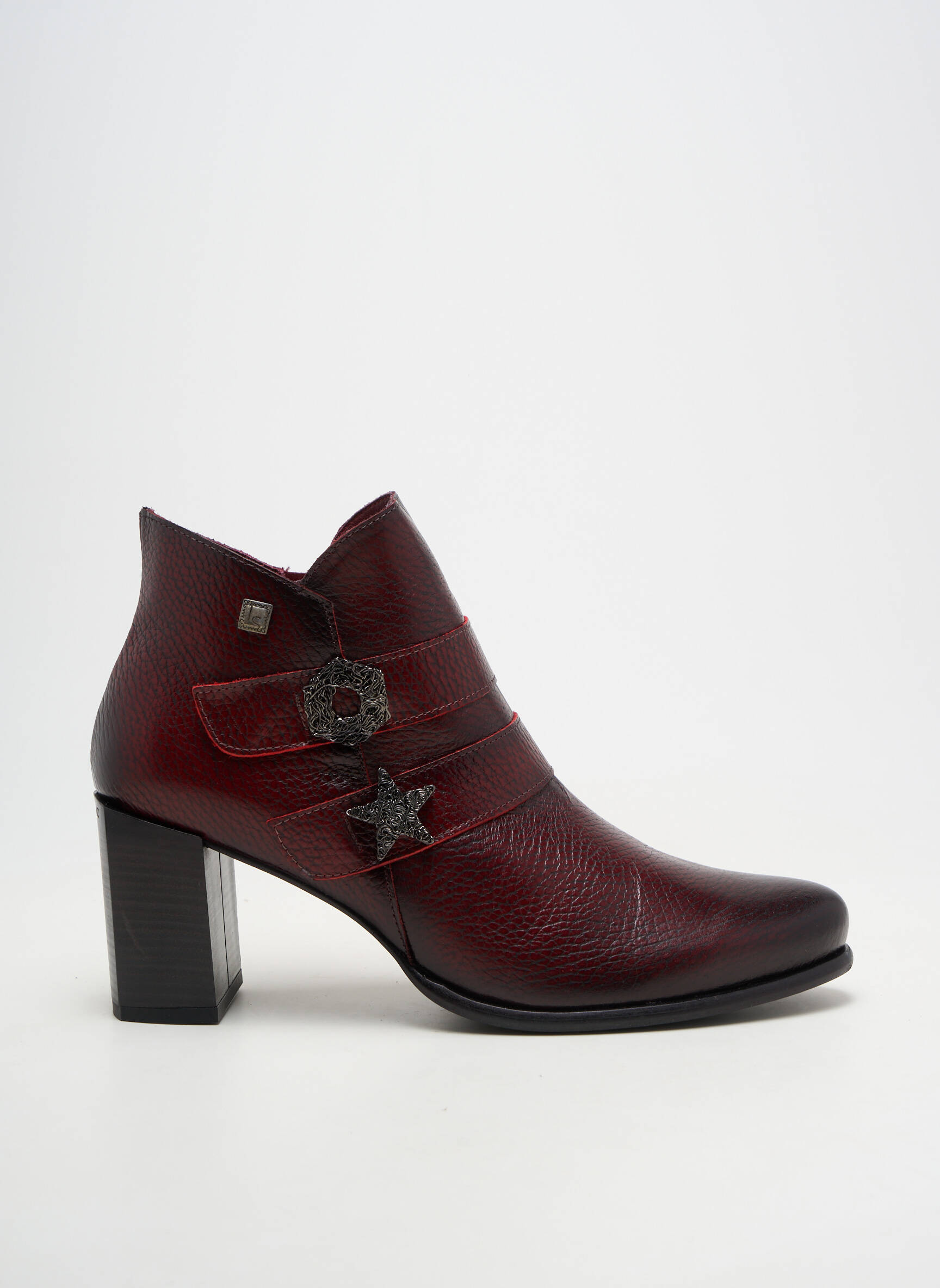 Botine/ghete material neted toc de 7 la 9 cm roșu JOSE SAENZ femeie