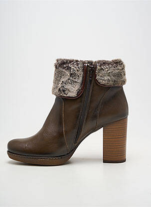 Botine/ghete material neted toc de 7 la 9 cm maro JOSE SAENZ femeie