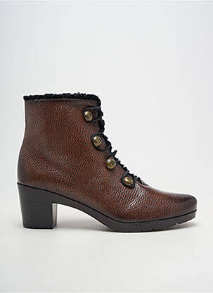 Botine/ghete material neted toc de 4 la 6 cm maro JOSE SAENZ femeie