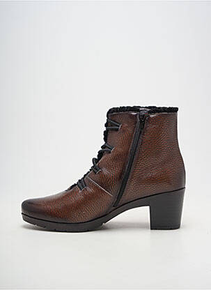Botine/ghete material neted toc de 4 la 6 cm maro JOSE SAENZ femeie