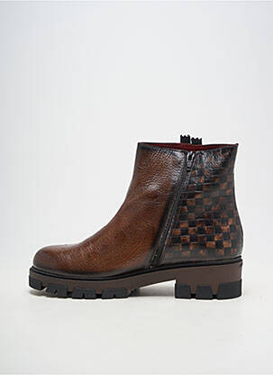 Botine/ghete material neted toc de 4 la 6 cm maro JOSE SAENZ femeie