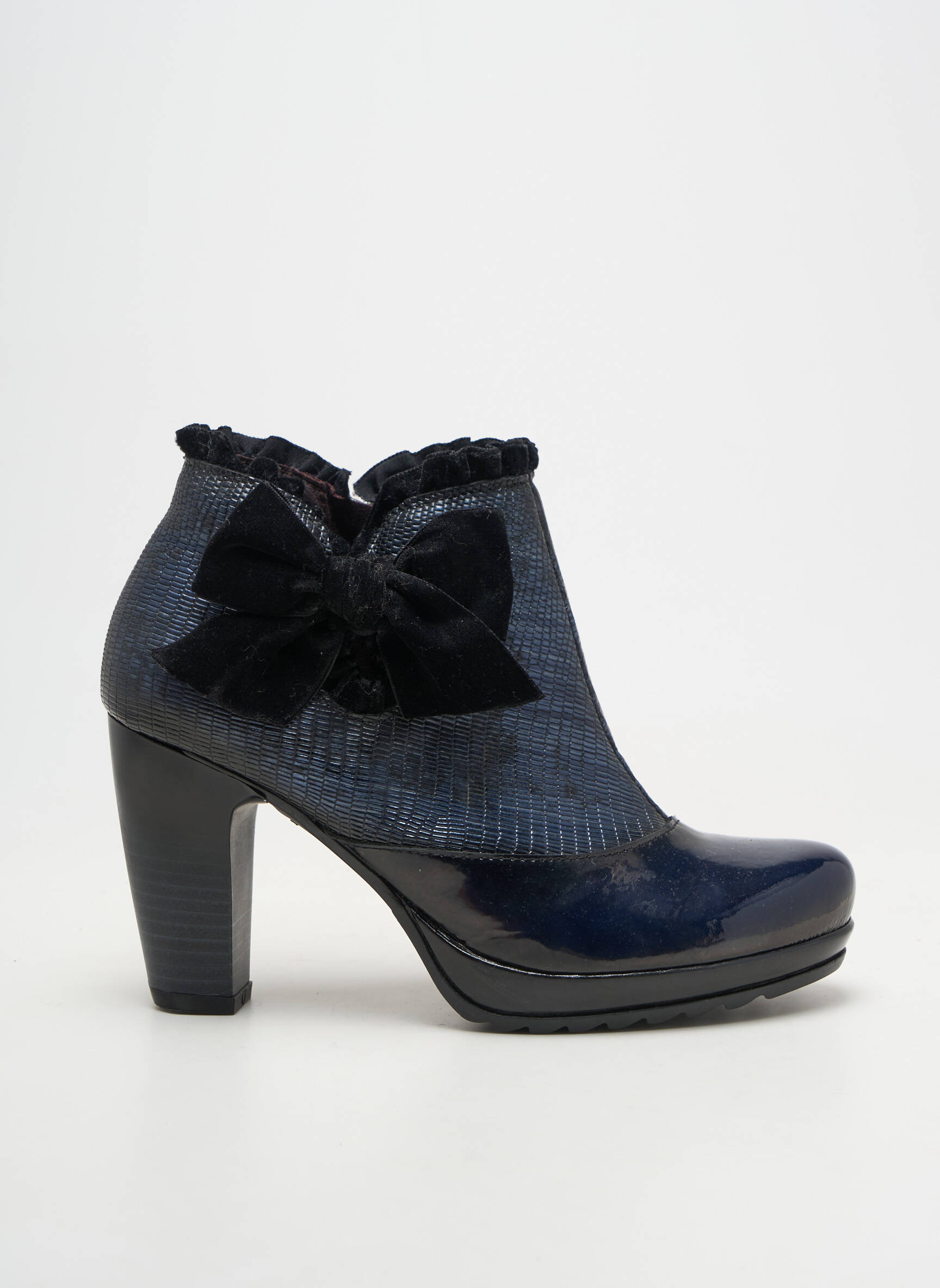 Botine/ghete material neted toc de 7 la 9 cm albastru JOSE SAENZ femeie