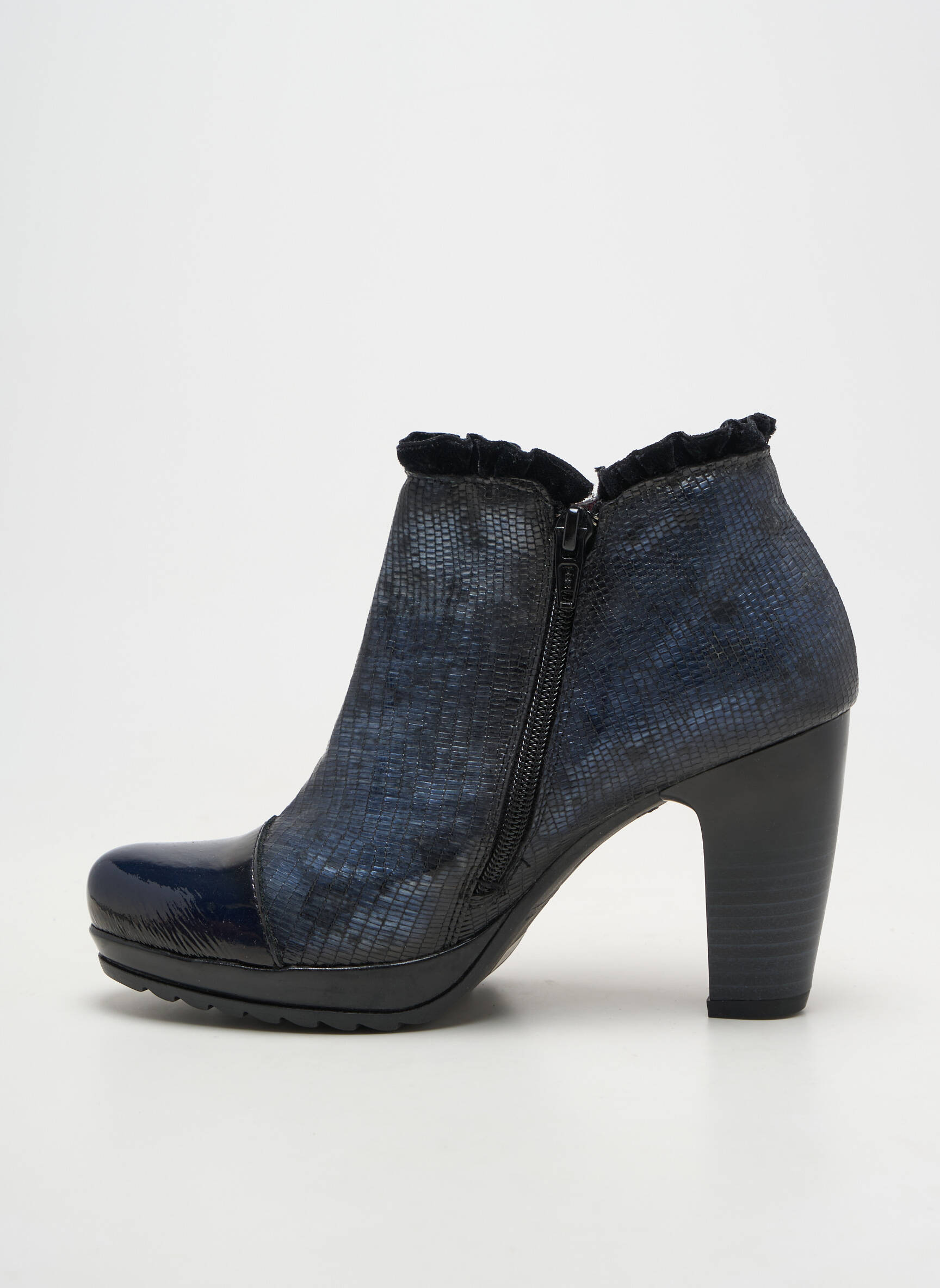 Botine/ghete material neted toc de 7 la 9 cm albastru JOSE SAENZ femeie