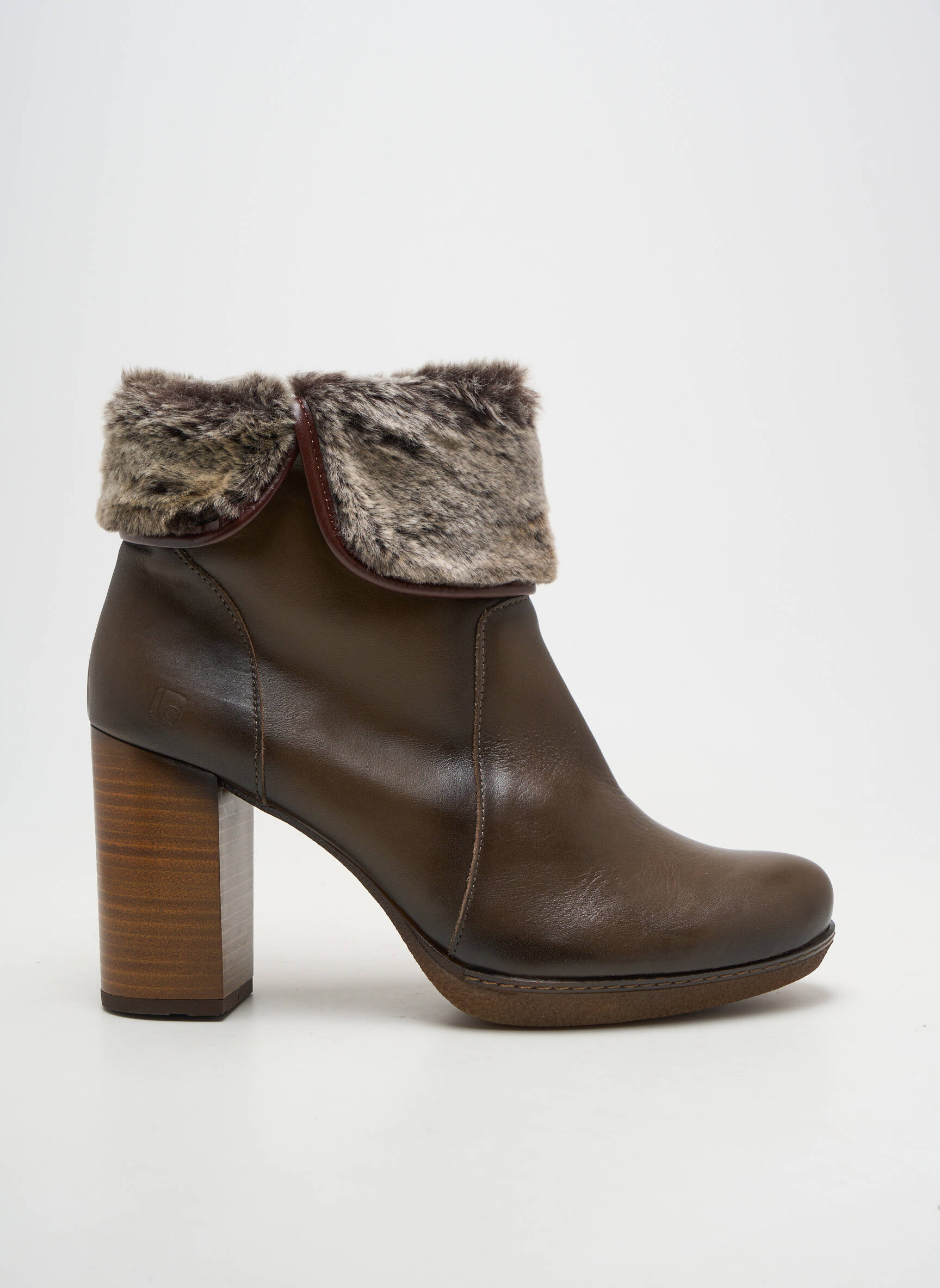 Botine/ghete material neted toc de 7 la 9 cm maro JOSE SAENZ femeie