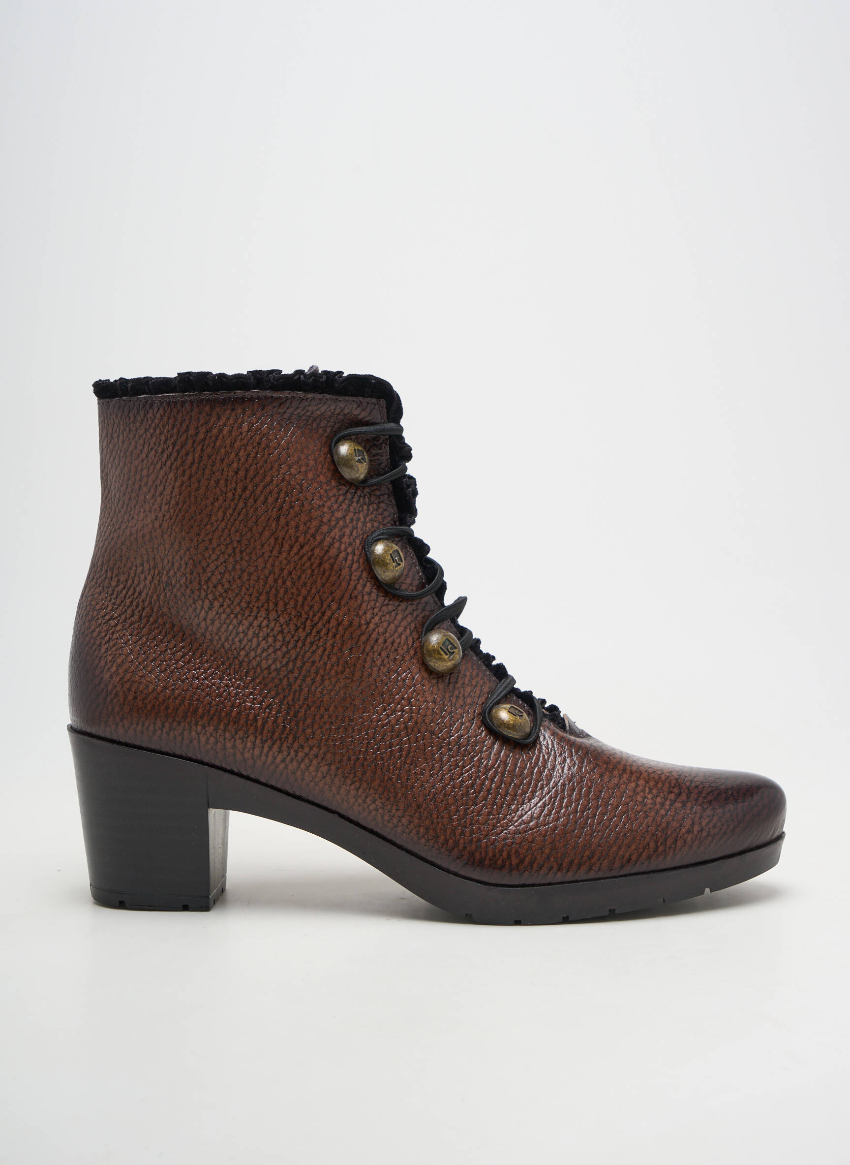 Botine/ghete material neted toc de 4 la 6 cm maro JOSE SAENZ femeie