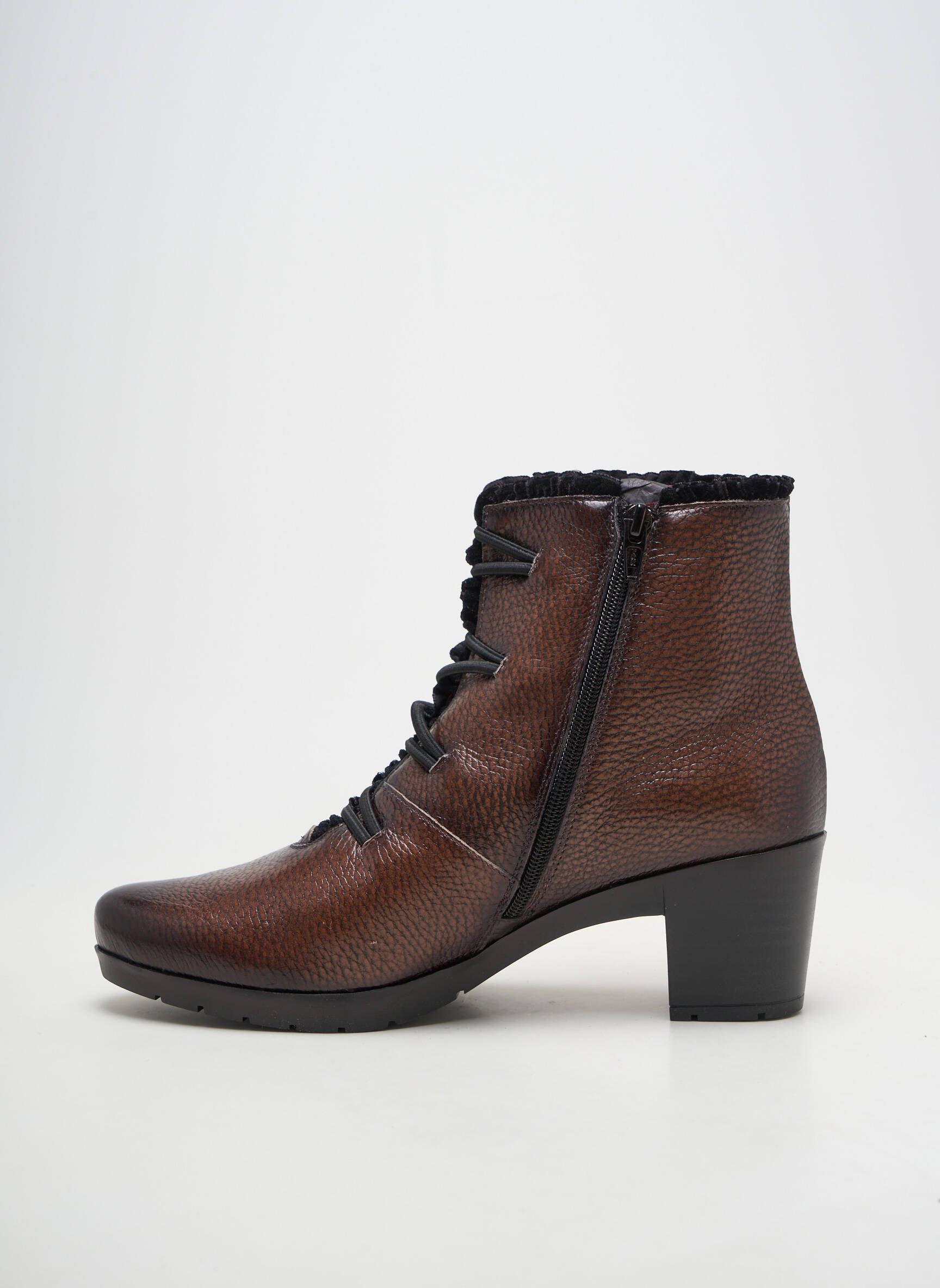 Botine/ghete material neted toc de 4 la 6 cm maro JOSE SAENZ femeie