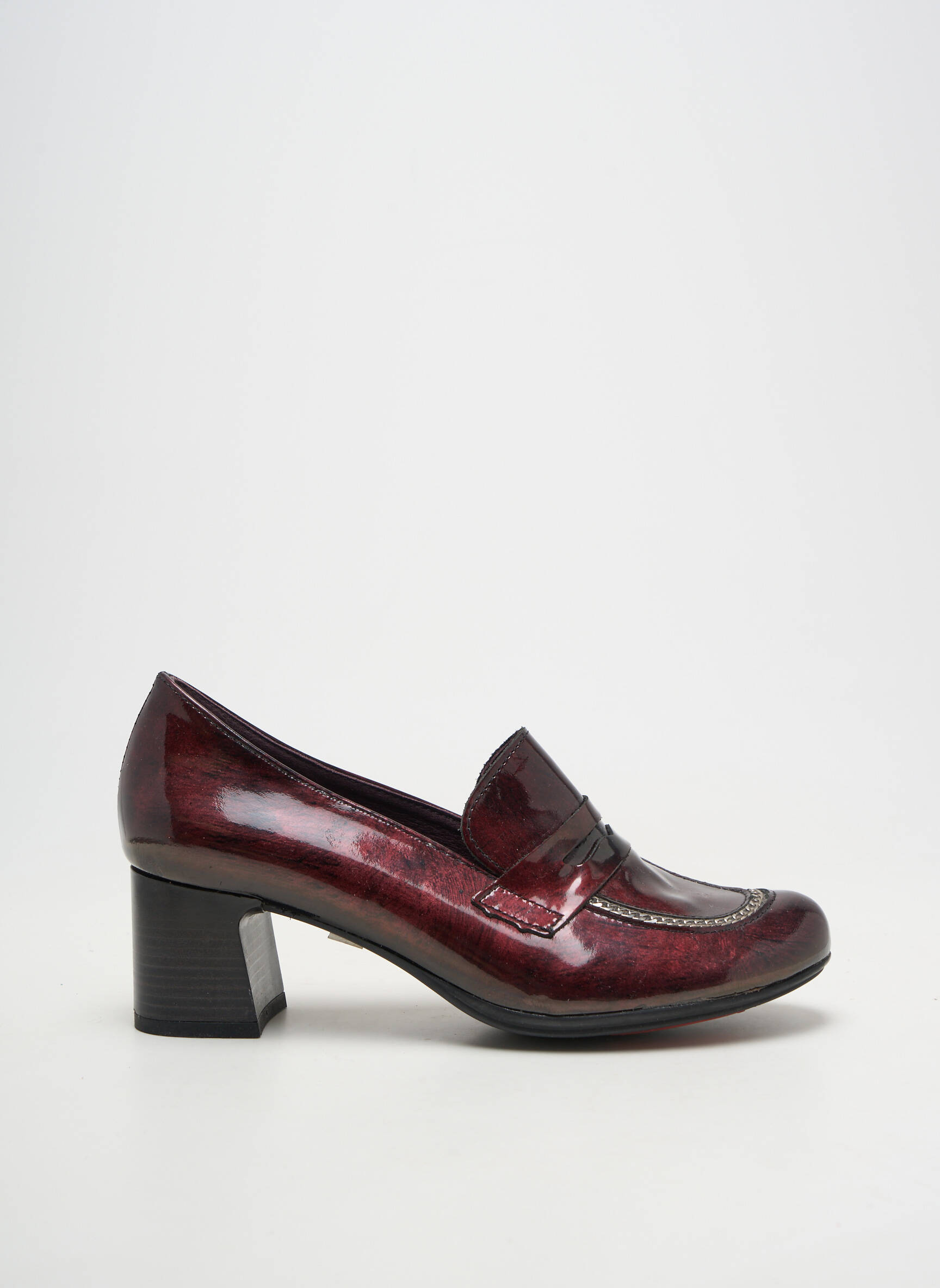 Mocasini țesătură lăcuită toc de 4 la 6 cm roșu JOSE SAENZ femeie