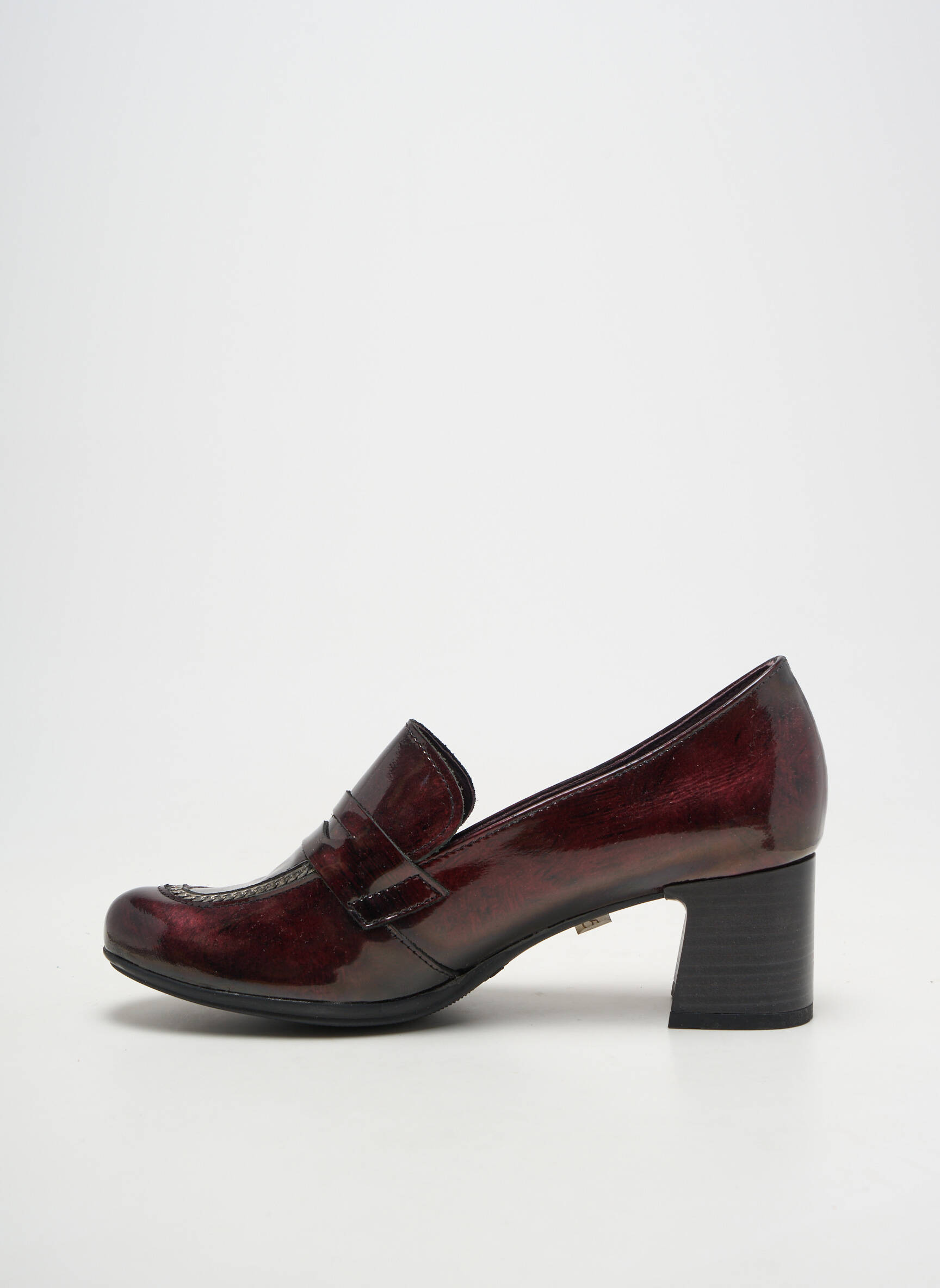 Mocasini țesătură lăcuită toc de 4 la 6 cm roșu JOSE SAENZ femeie