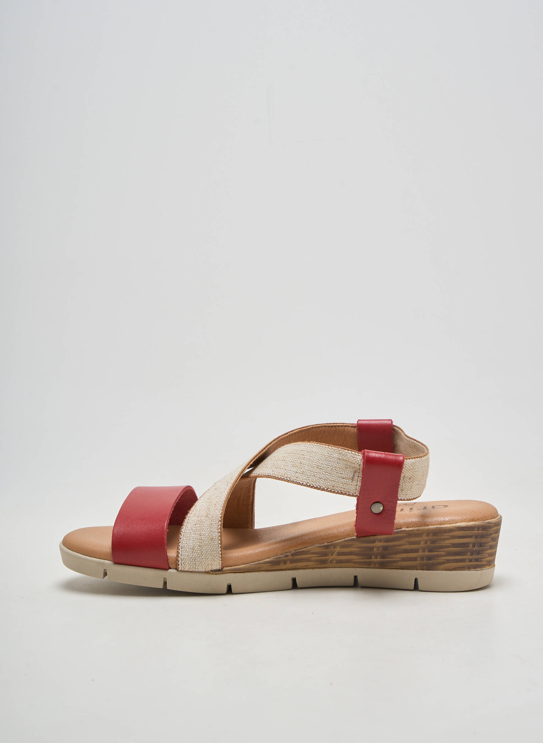 Sandale/pantofi decupați material neted toc de 4 la 6 cm roșu ARIMA femeie