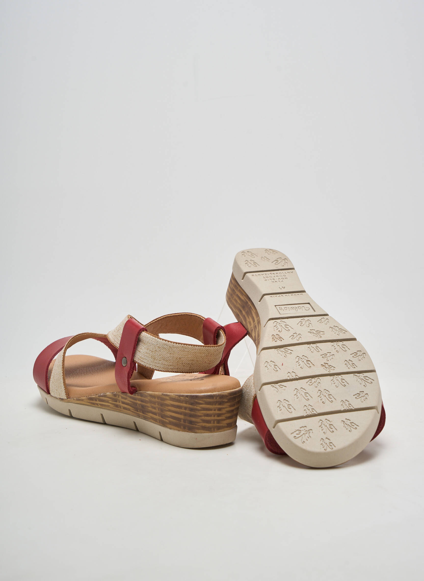 Sandale/pantofi decupați material neted toc de 4 la 6 cm roșu ARIMA femeie