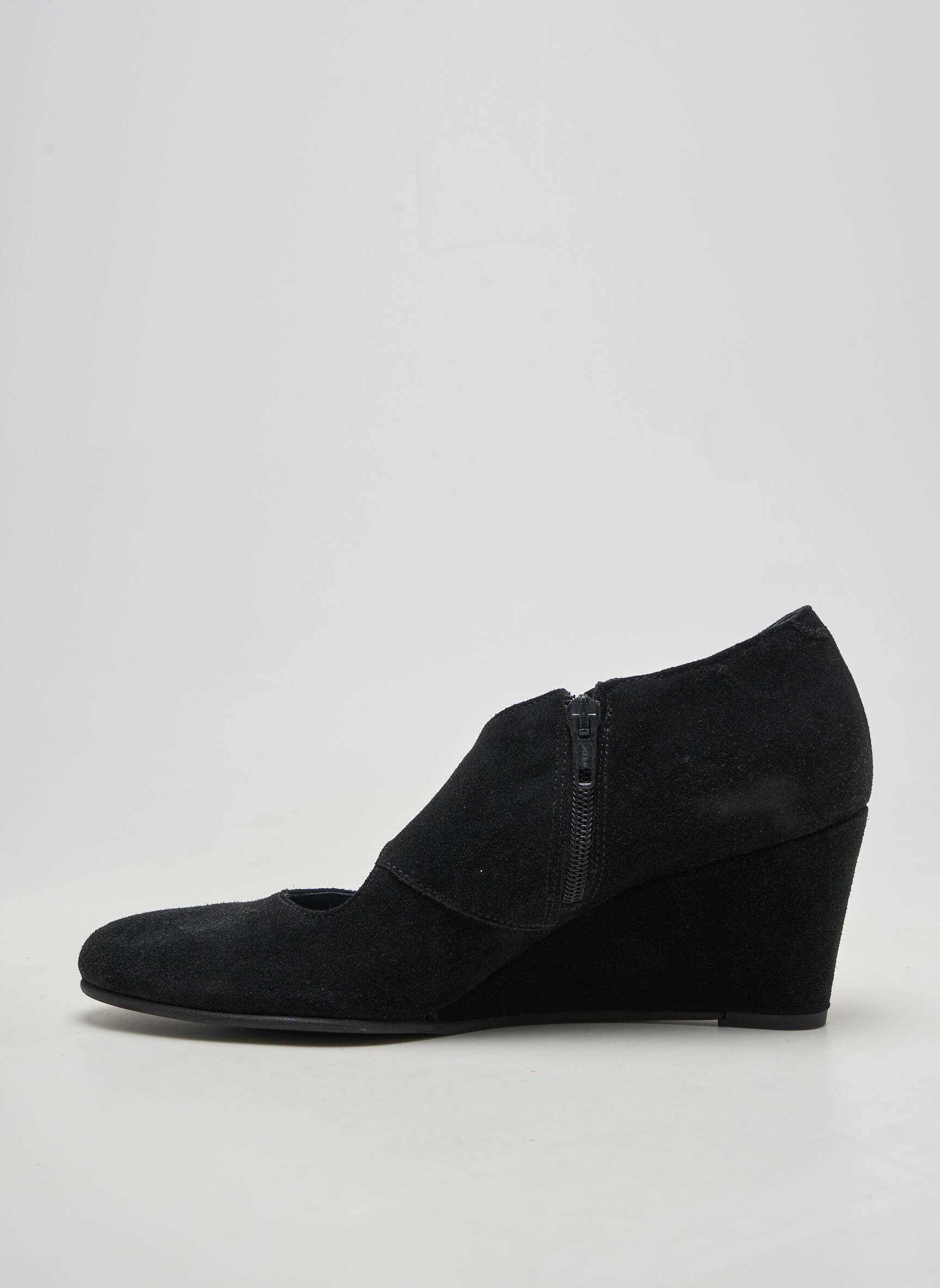 Pantofi cu toc nubuc toc de 7 la 9 cm negru REBELLE femeie