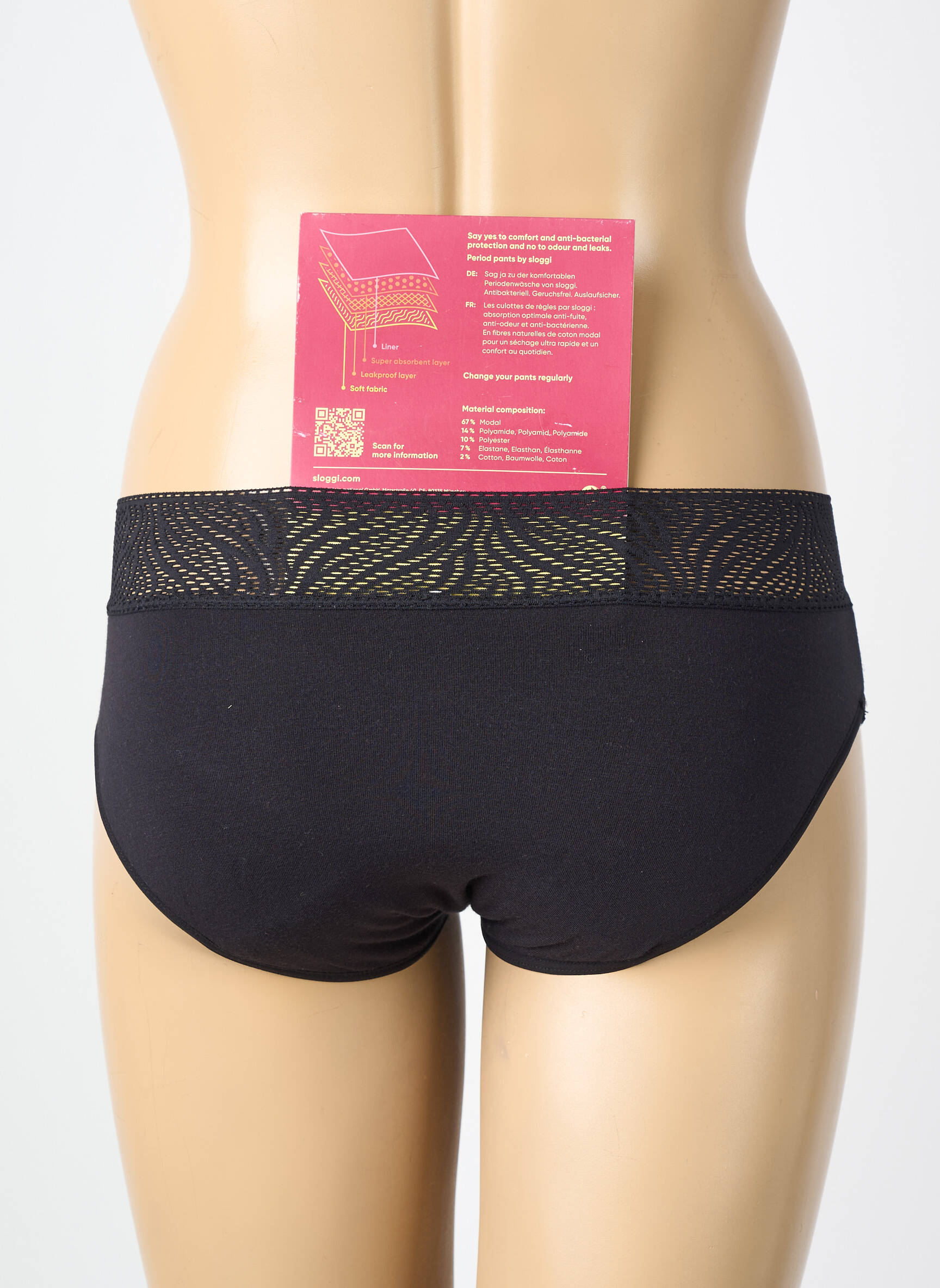 Chiloți-menstruali elasticitate negru SLOGGI femeie