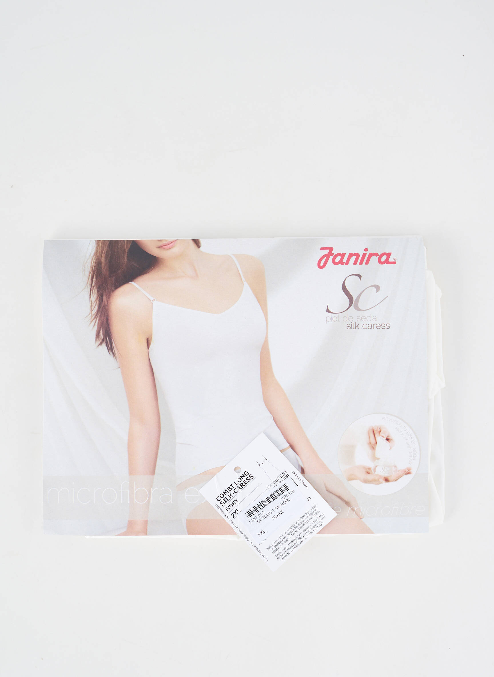 Jupon/fond de rochie țesătură satinată alb JANIRA femeie