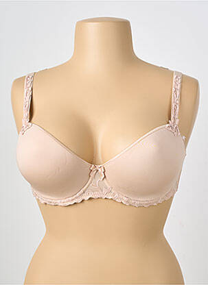 Sutien efect material satinat top sutien modelat culoare piersică SIMONE PERELE femeie