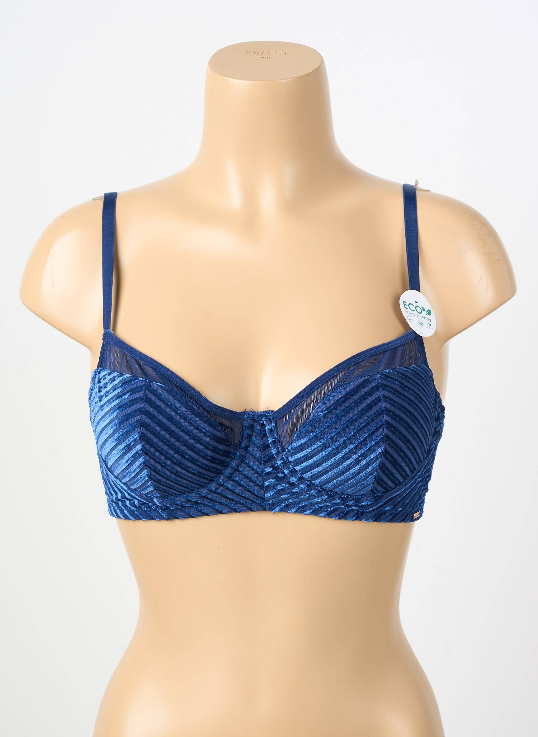 Sutien efect material satinat top sutien modelat albastru DORINA femeie