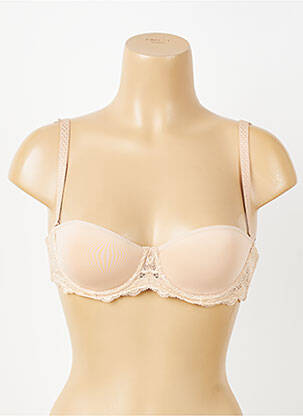Sutien efect material satinat sutien balconet cu decolteu înalt roz SIMONE PERELE femeie