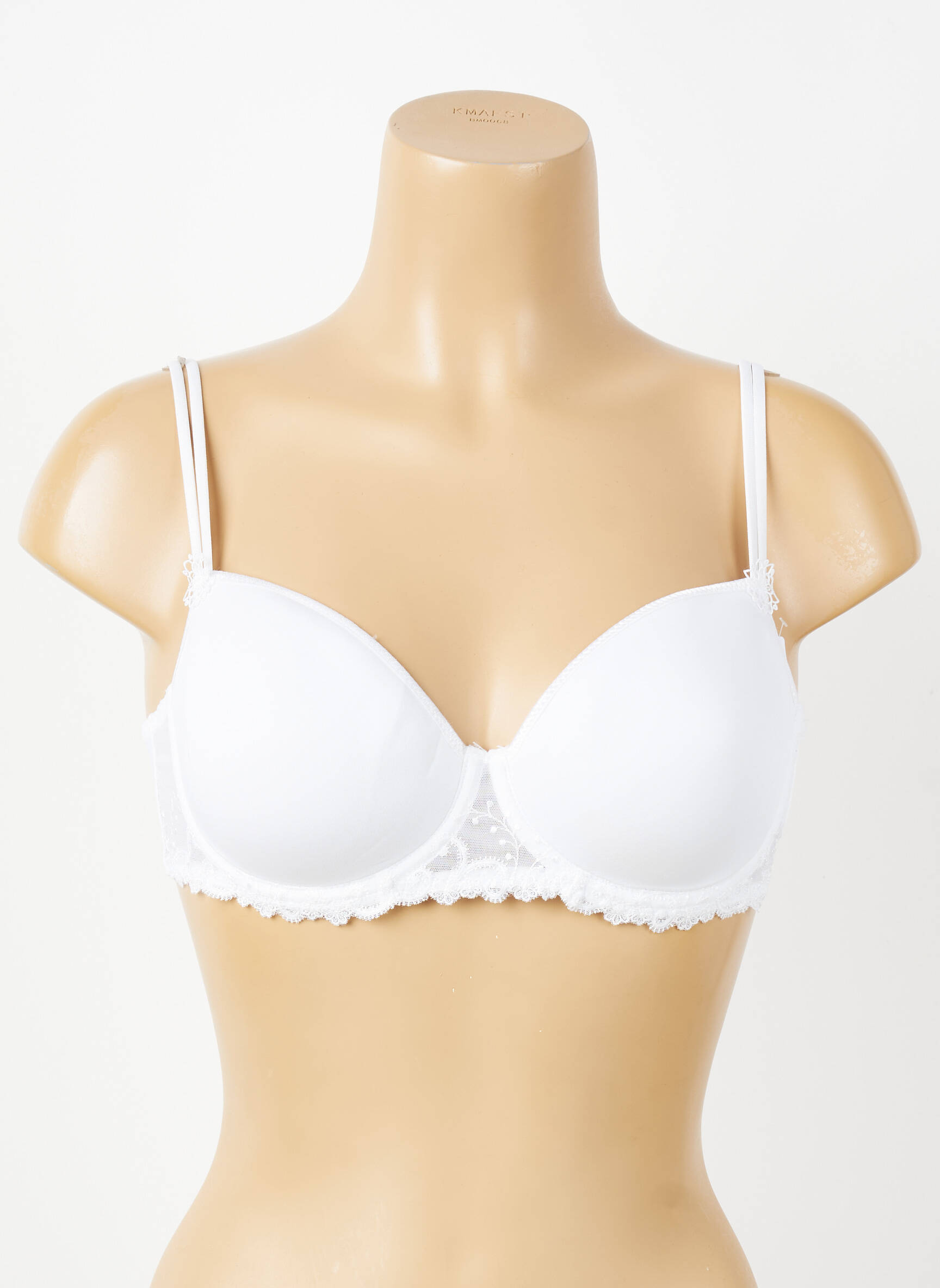 Sutien efect material satinat sutien cupe întregi cu decolteu înalt alb SIMONE PERELE femeie