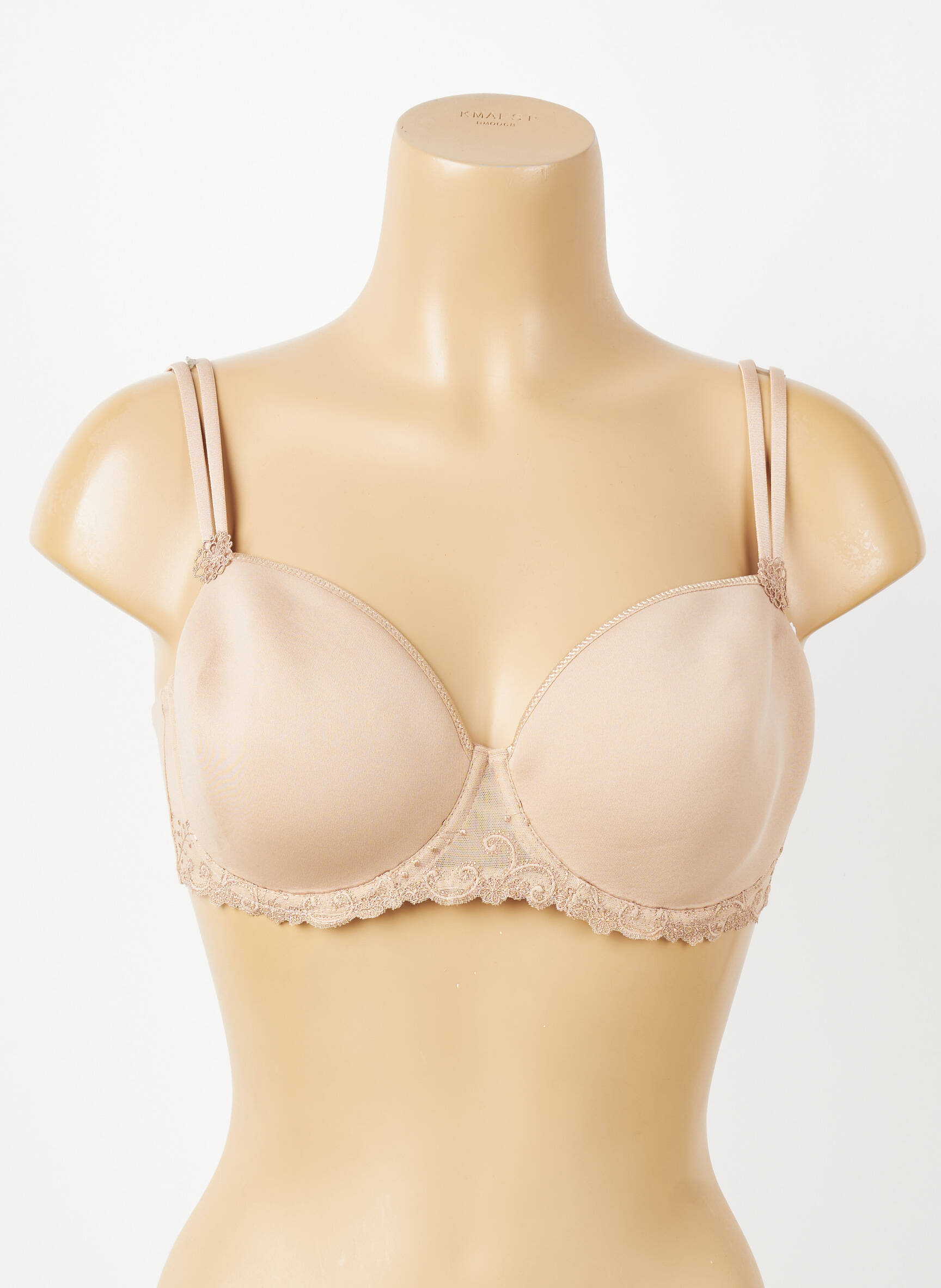 Sutien efect material satinat top sutien modelat culoare piersică SIMONE PERELE femeie
