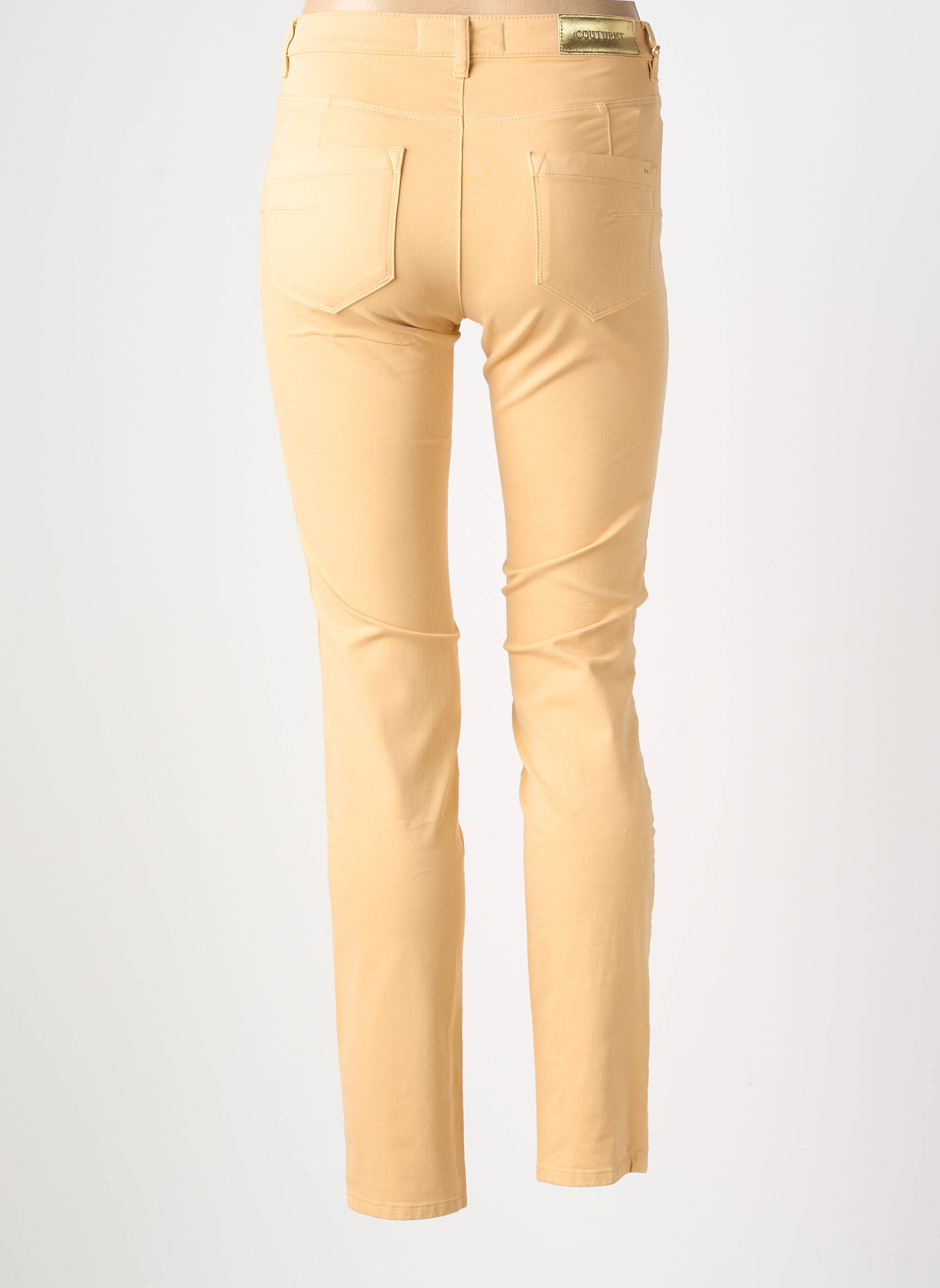 Pantalon slim țesătură poplin mărime normală bej COUTURIST femeie