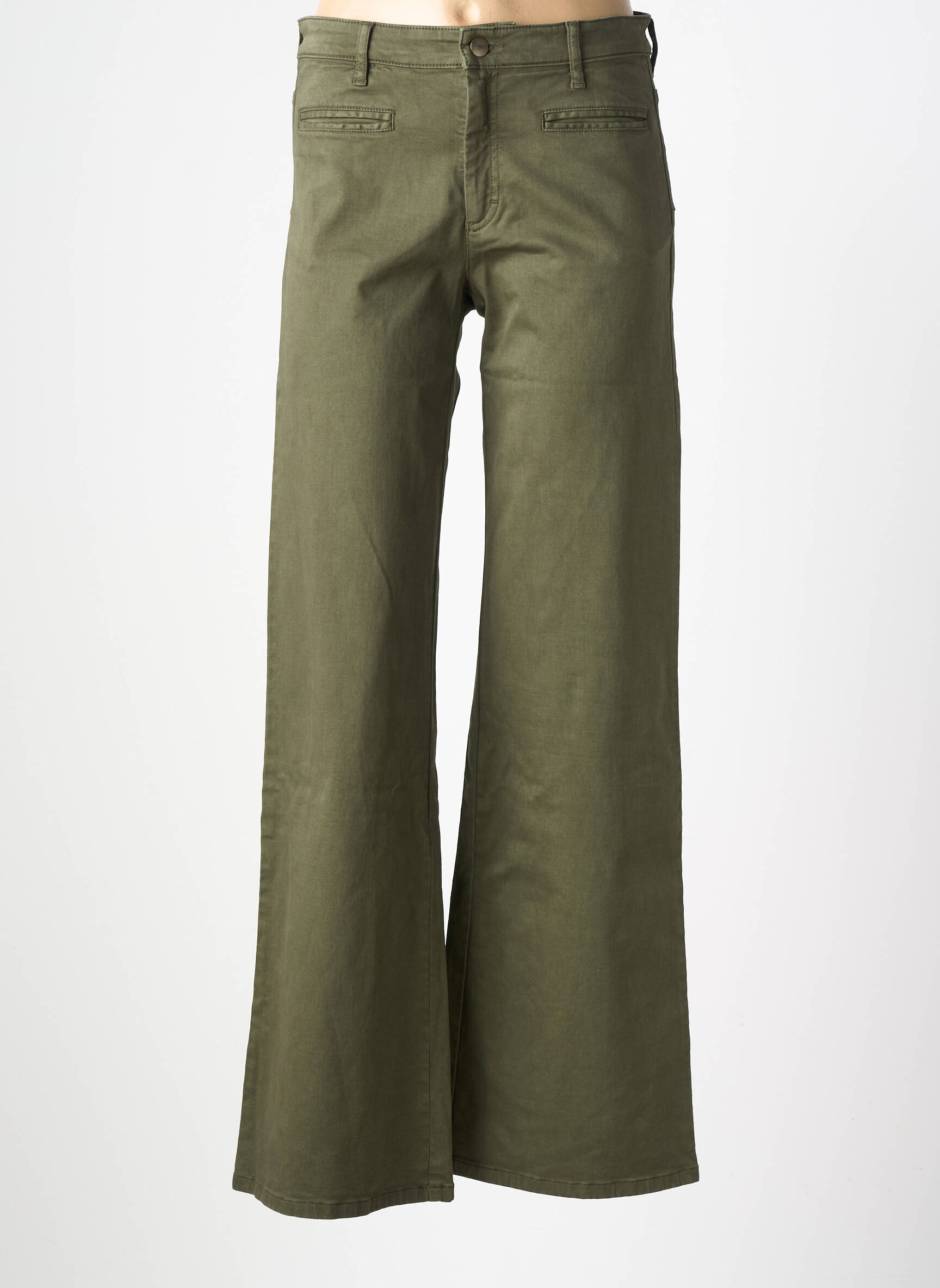 Pantalon evazat elasticitate mărime normală verde COUTURIST femeie