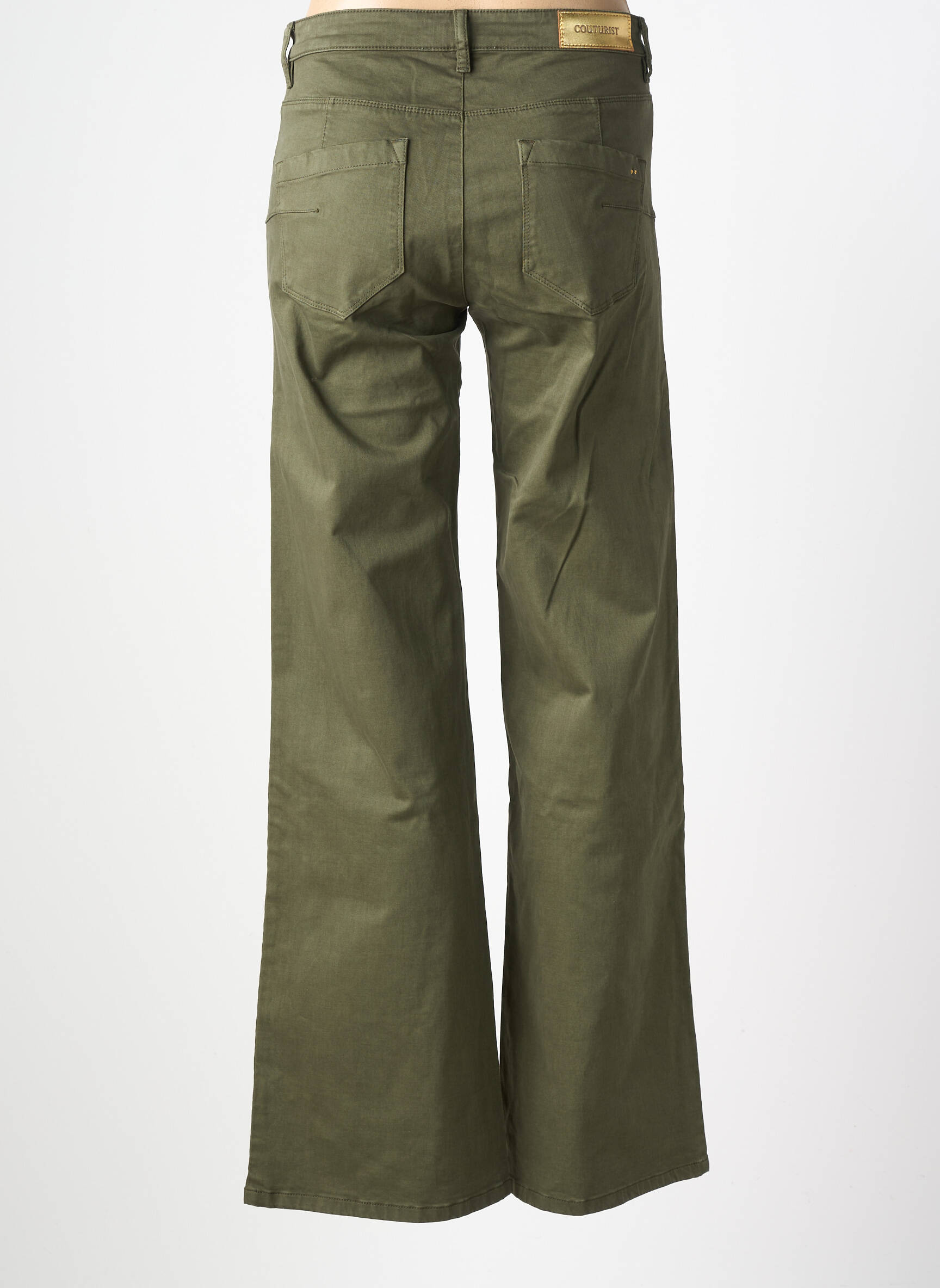Pantalon evazat elasticitate mărime normală verde COUTURIST femeie