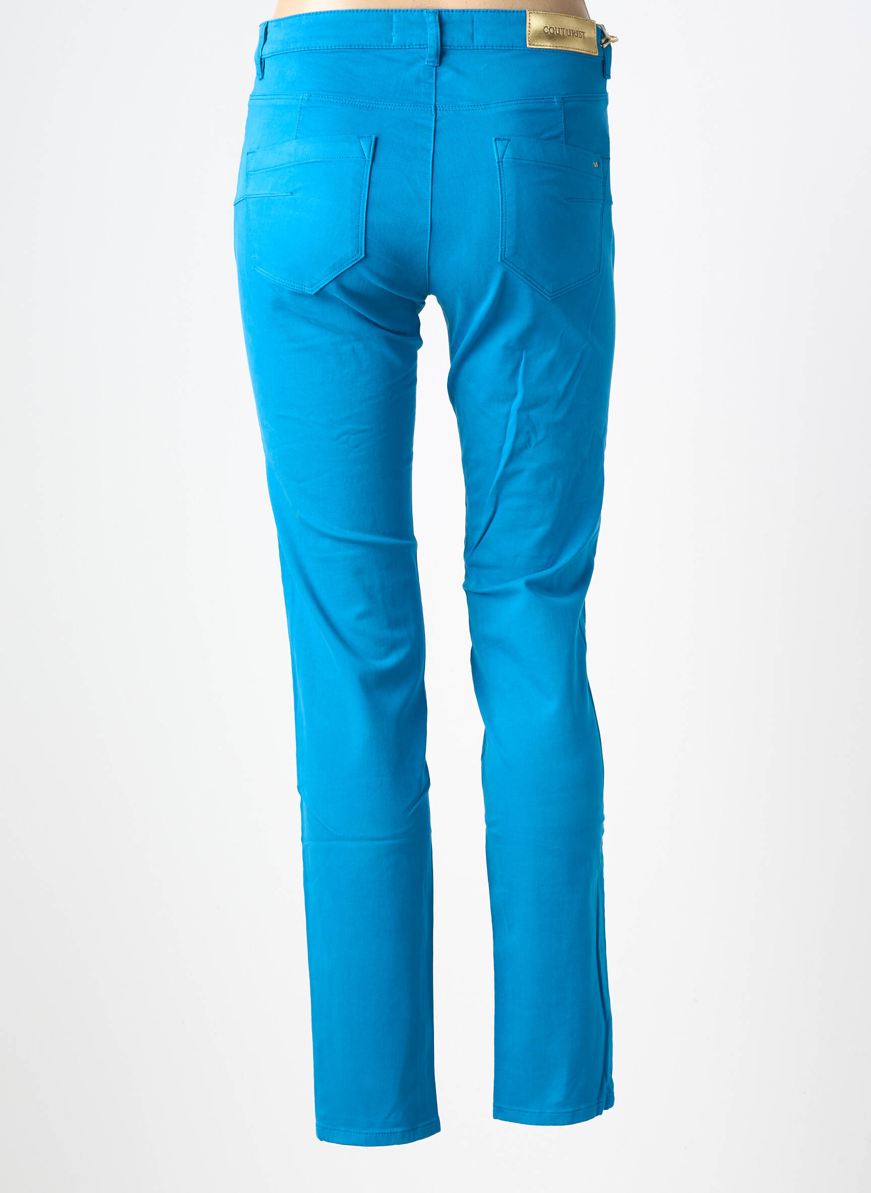 Pantalon slim țesătură poplin mărime normală albastru COUTURIST femeie