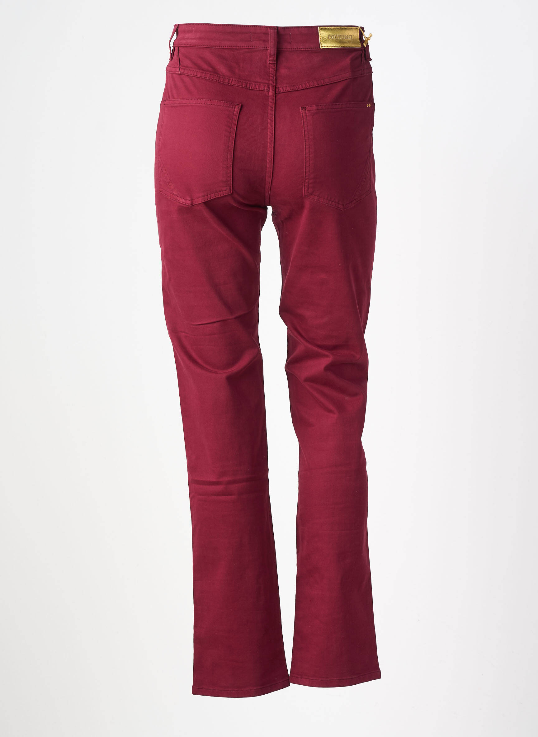 Pantalon slim talie înaltă talie înaltă roșu COUTURIST femeie