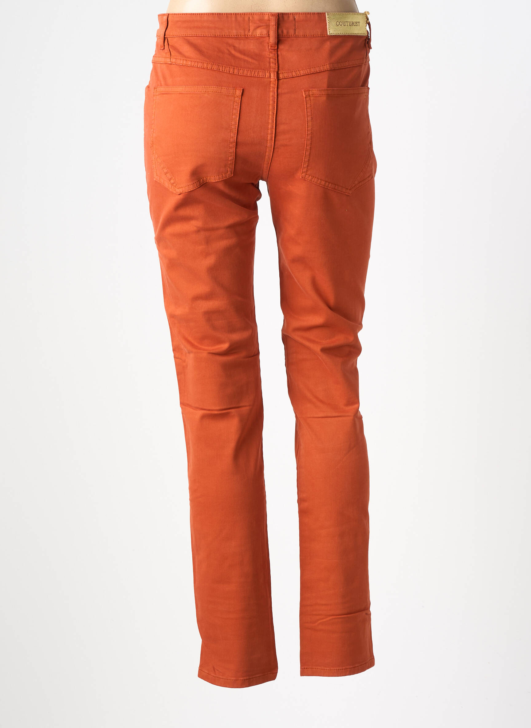 Pantalon slim talie înaltă talie înaltă portocalie COUTURIST femeie