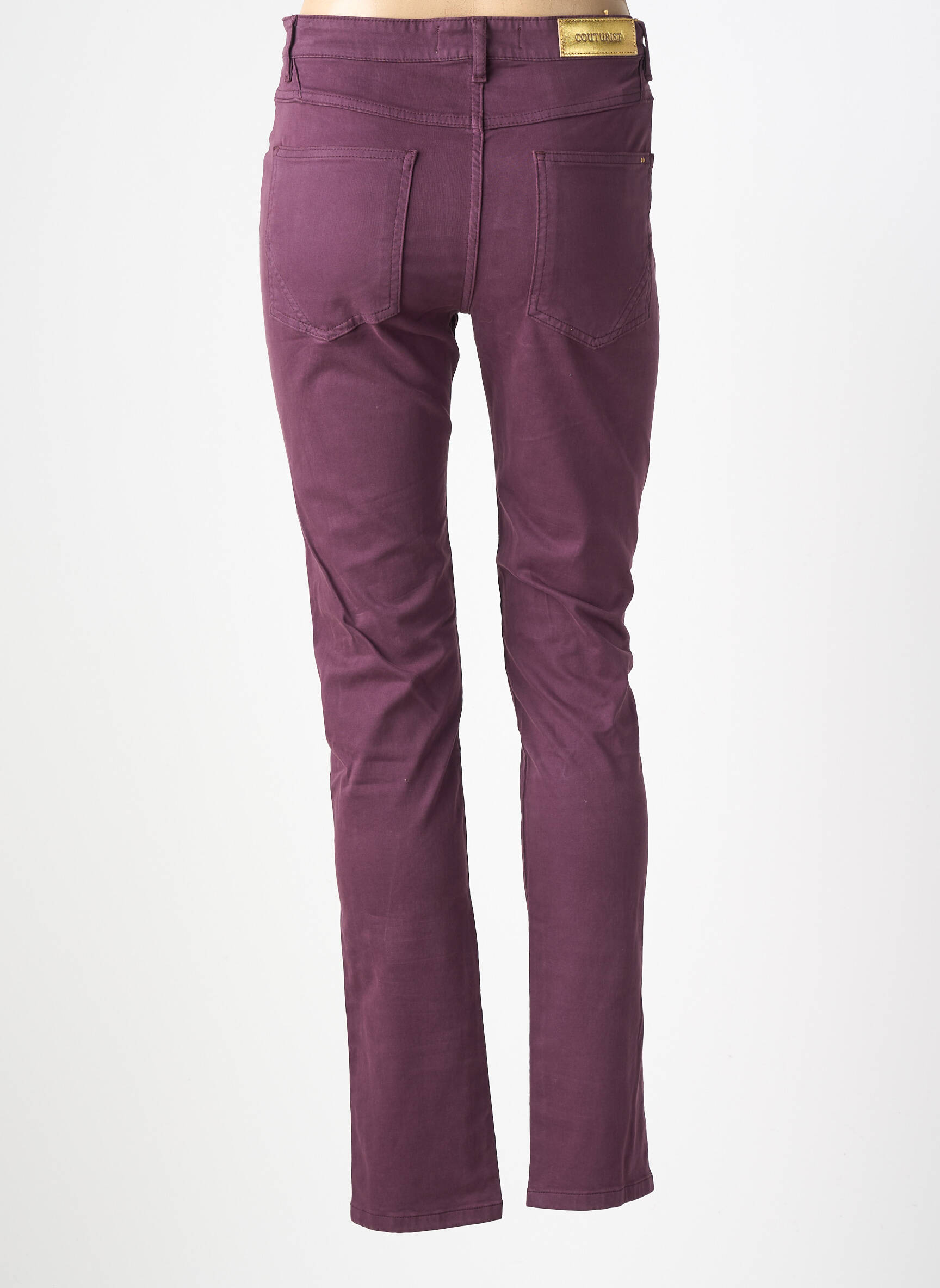 Pantalon slim talie înaltă talie înaltă violet COUTURIST femeie