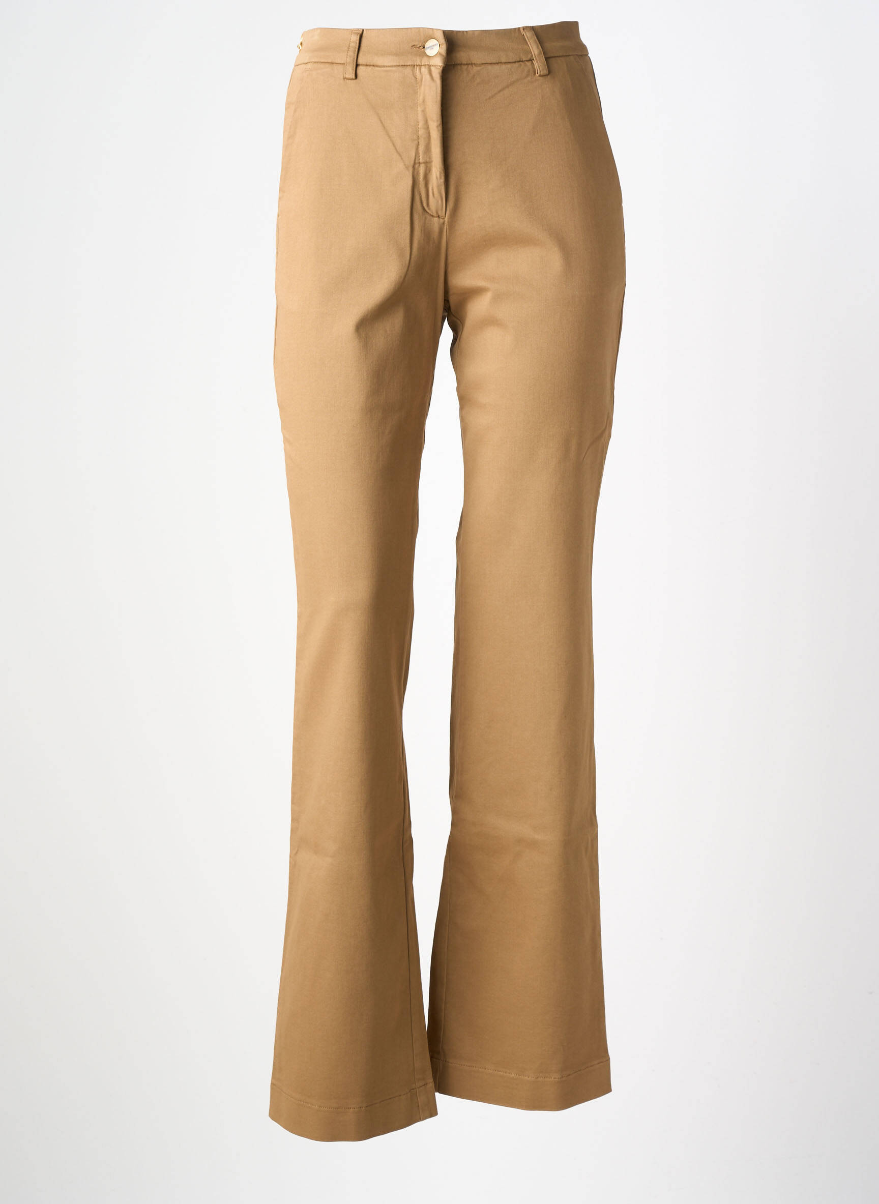 Pantalon chino țesătură poplin mărime normală maro COUTURIST femeie