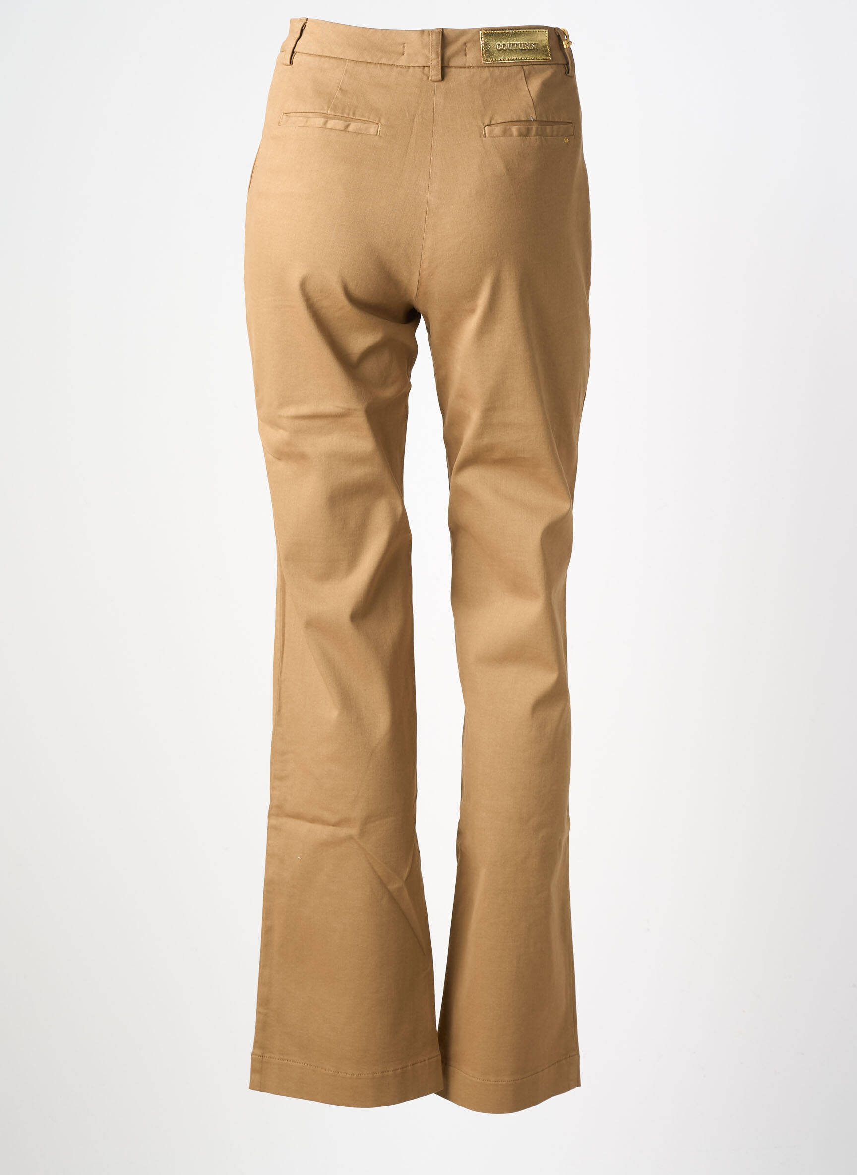 Pantalon chino țesătură poplin mărime normală maro COUTURIST femeie