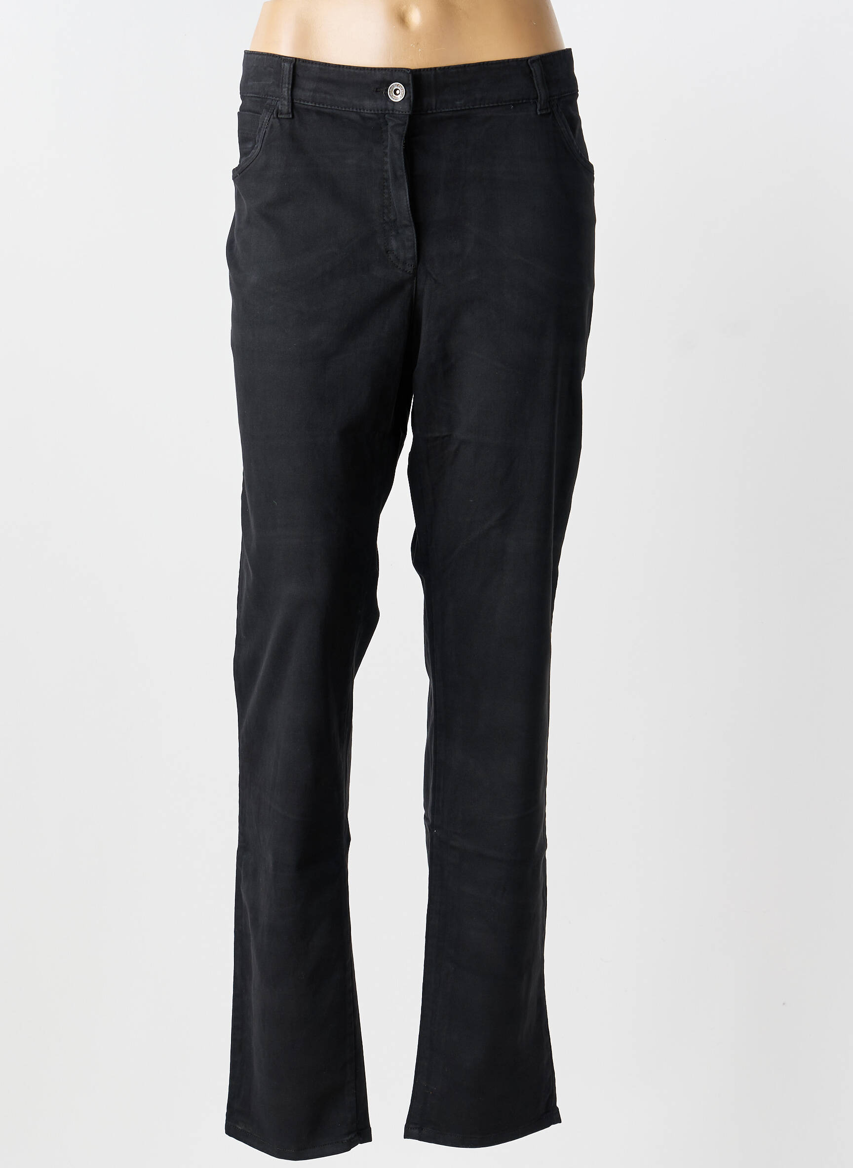 Pantalon slim țesătură poplin mărime normală negru COUTURIST femeie