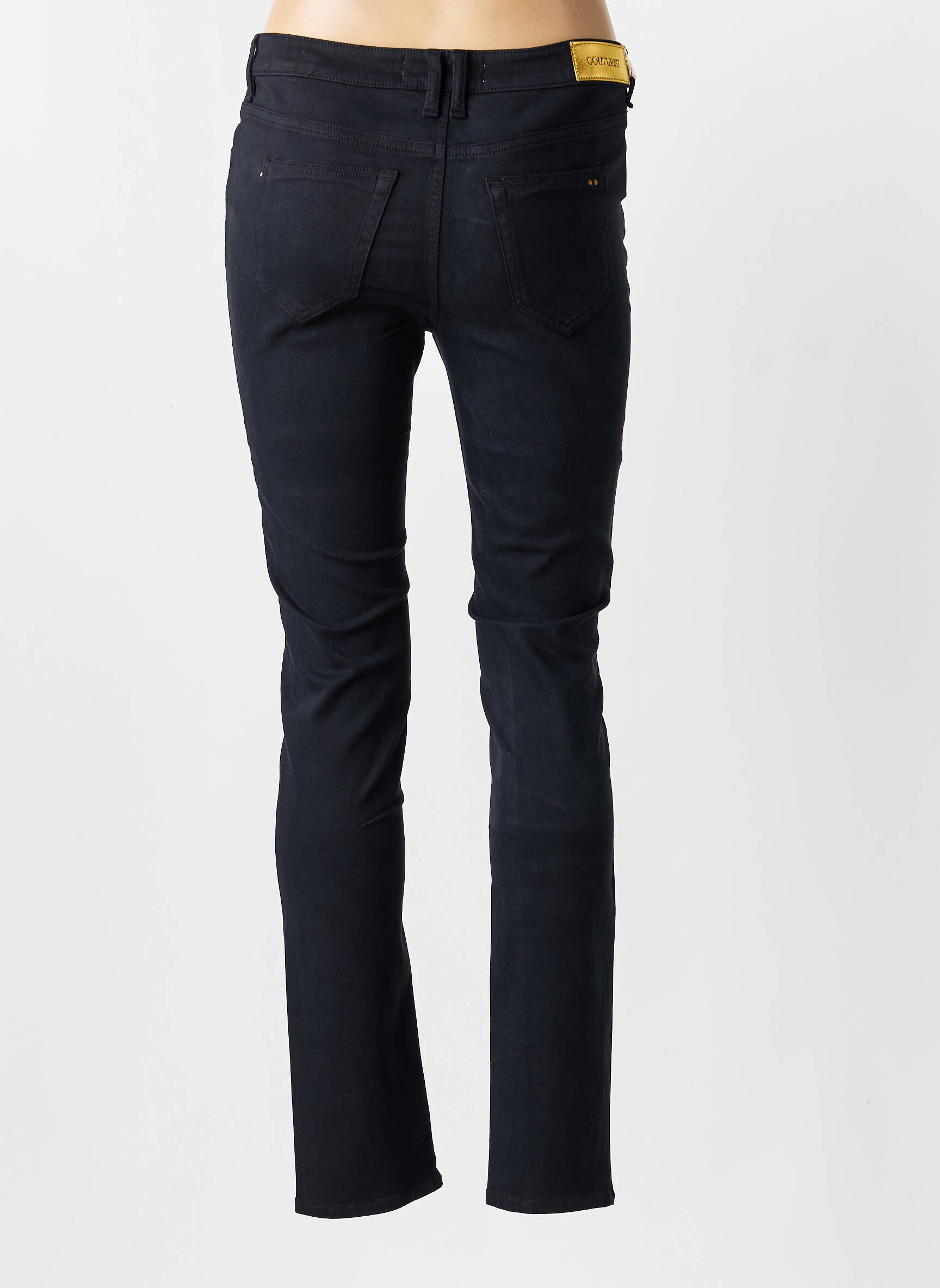 Pantalon slim mărime normală mărime normală negru COUTURIST femeie