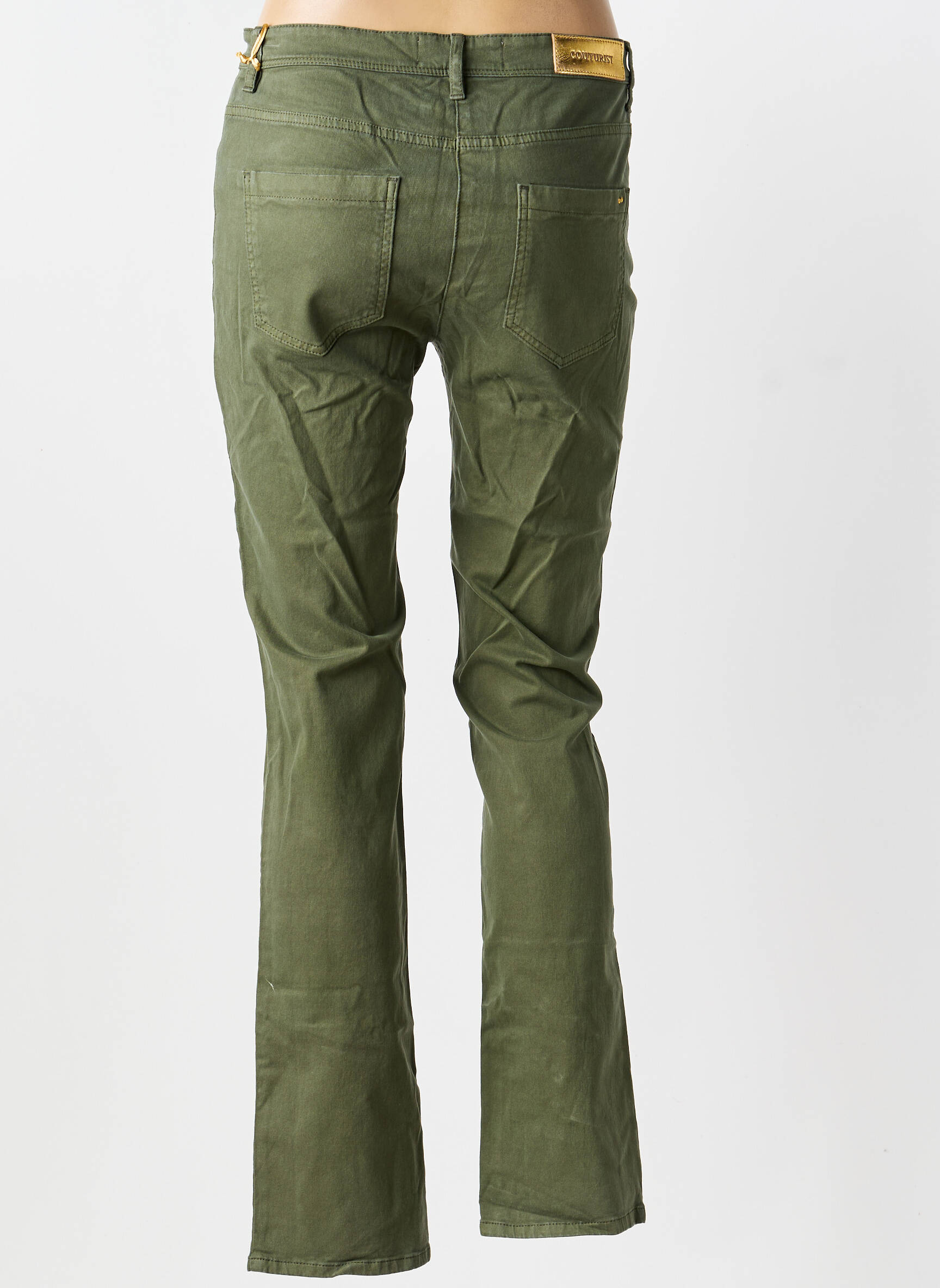 Blugi cu croială slim elasticitate mărime normală verde COUTURIST femeie
