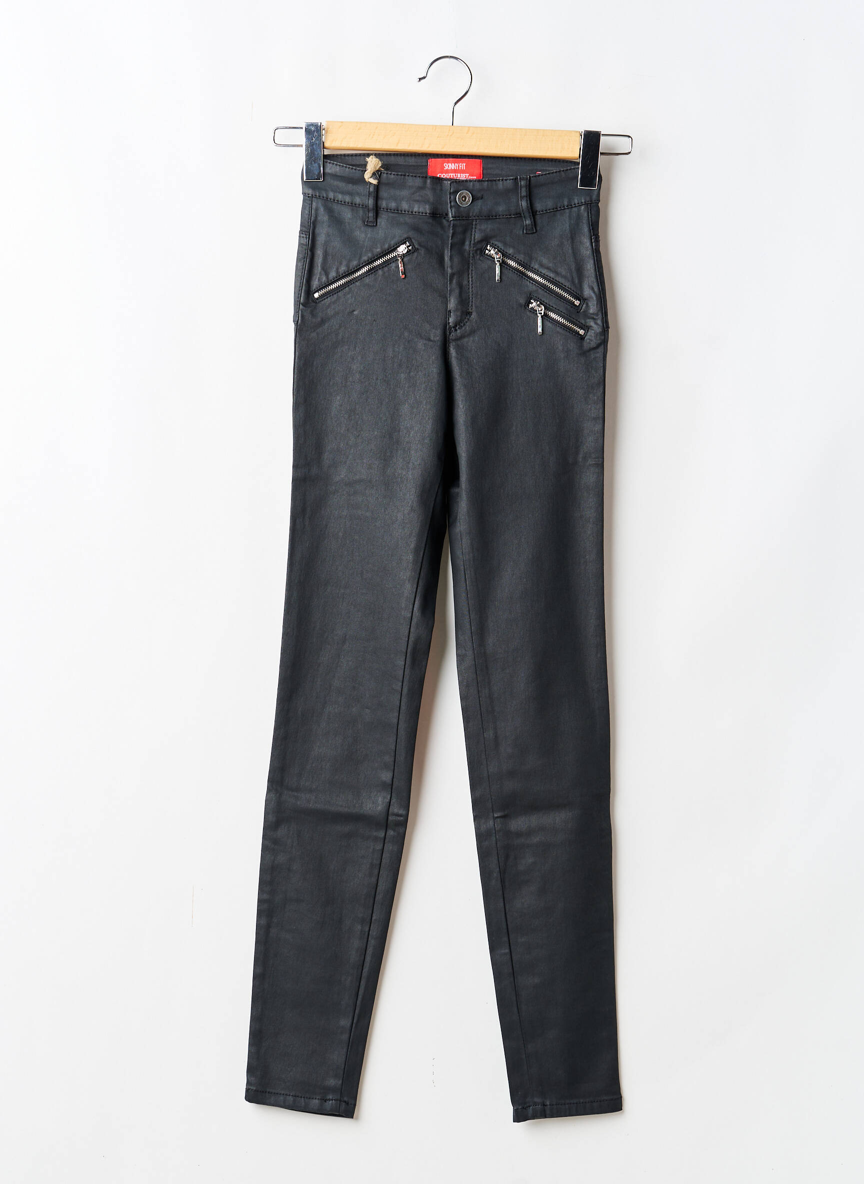 Pantalon slim buzunare negru COUTURIST femeie