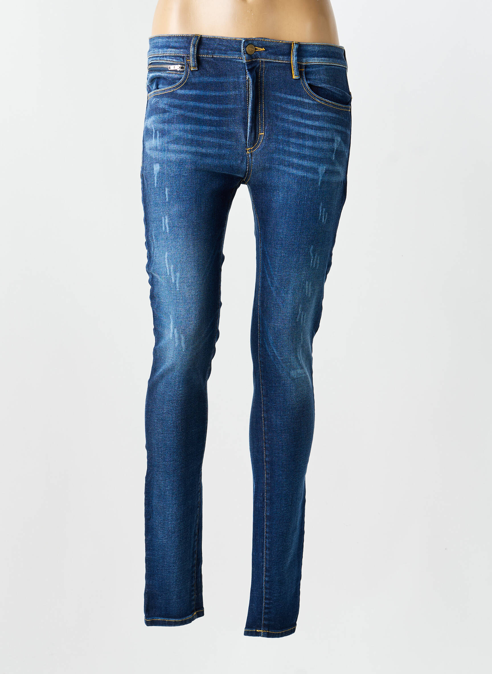 Blugi cu croială slim buzunare albastru COUTURIST femeie