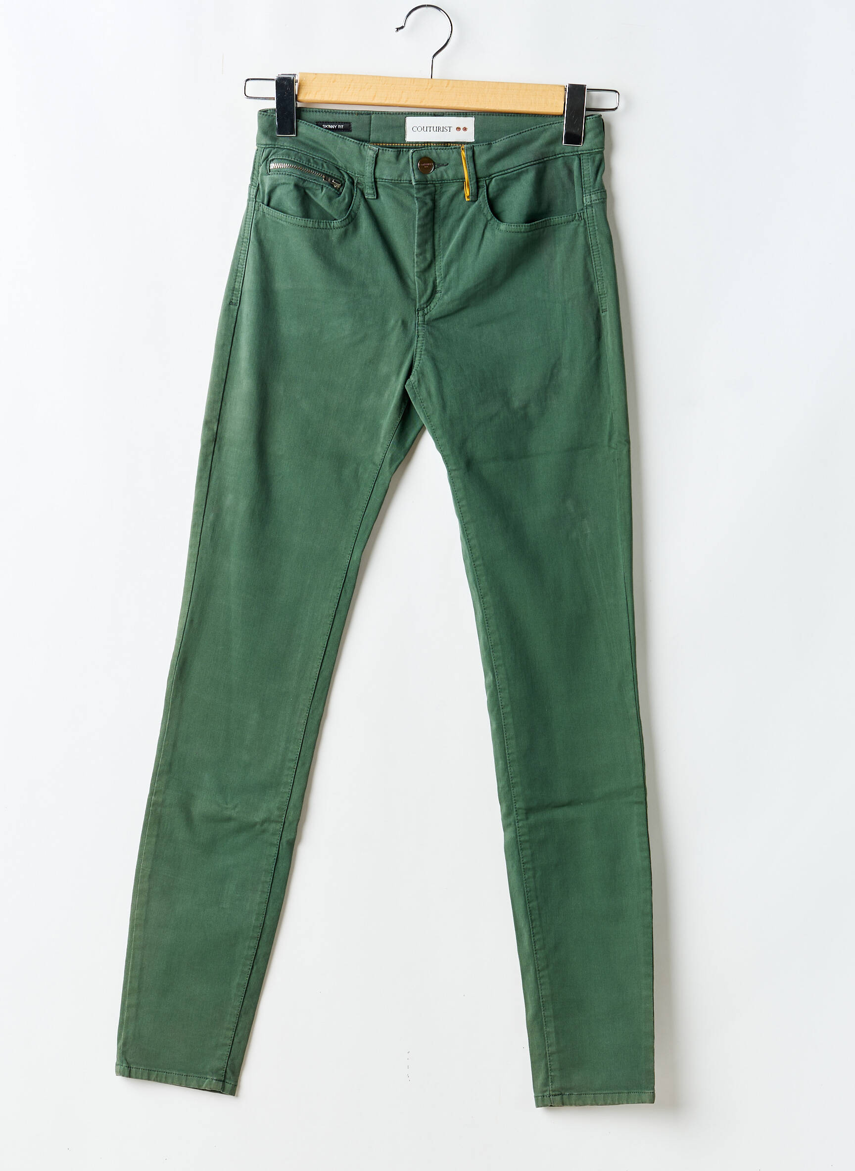 Pantalon slim buzunare verde COUTURIST femeie