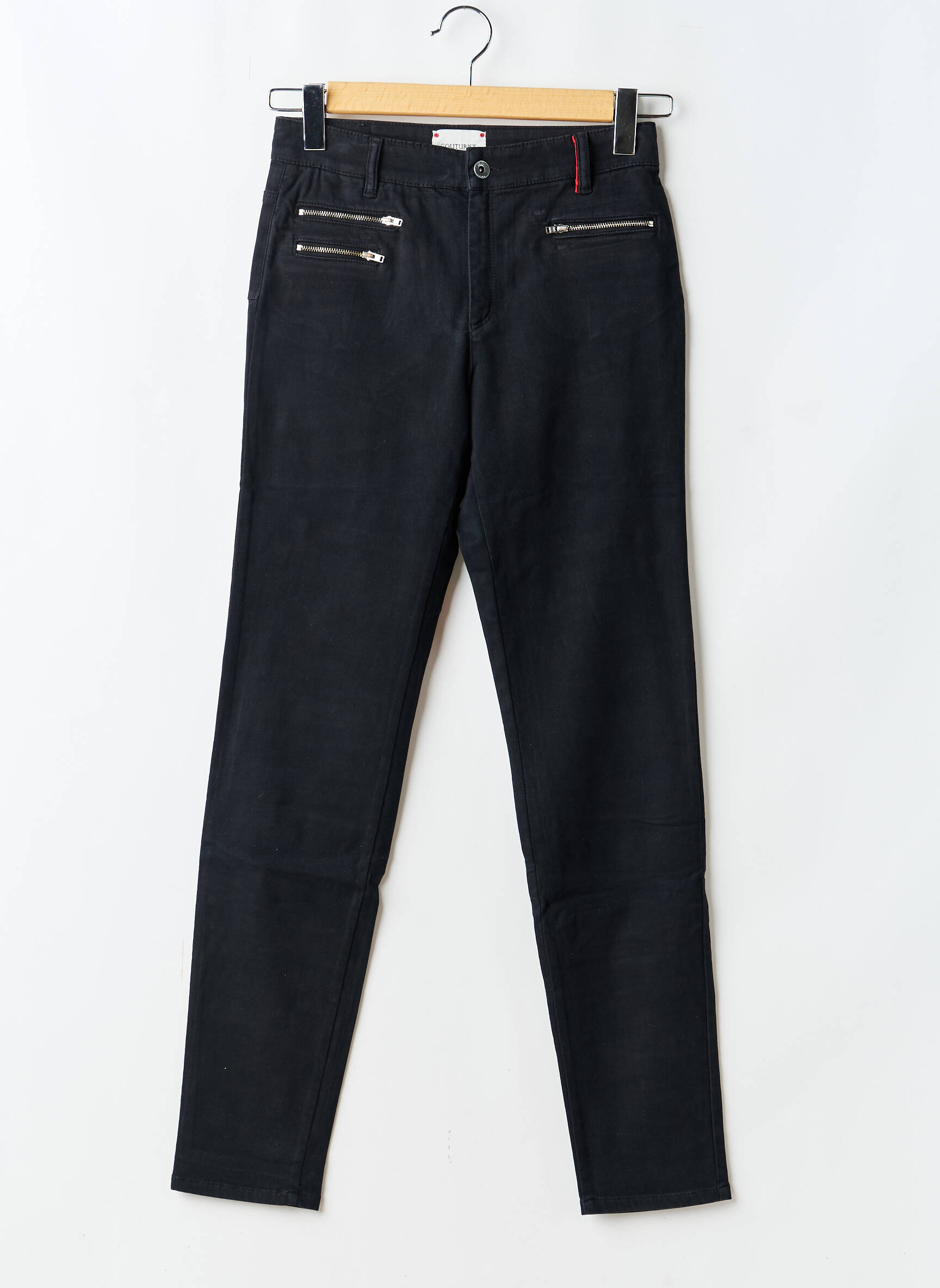 Pantalon slim buzunare negru COUTURIST femeie
